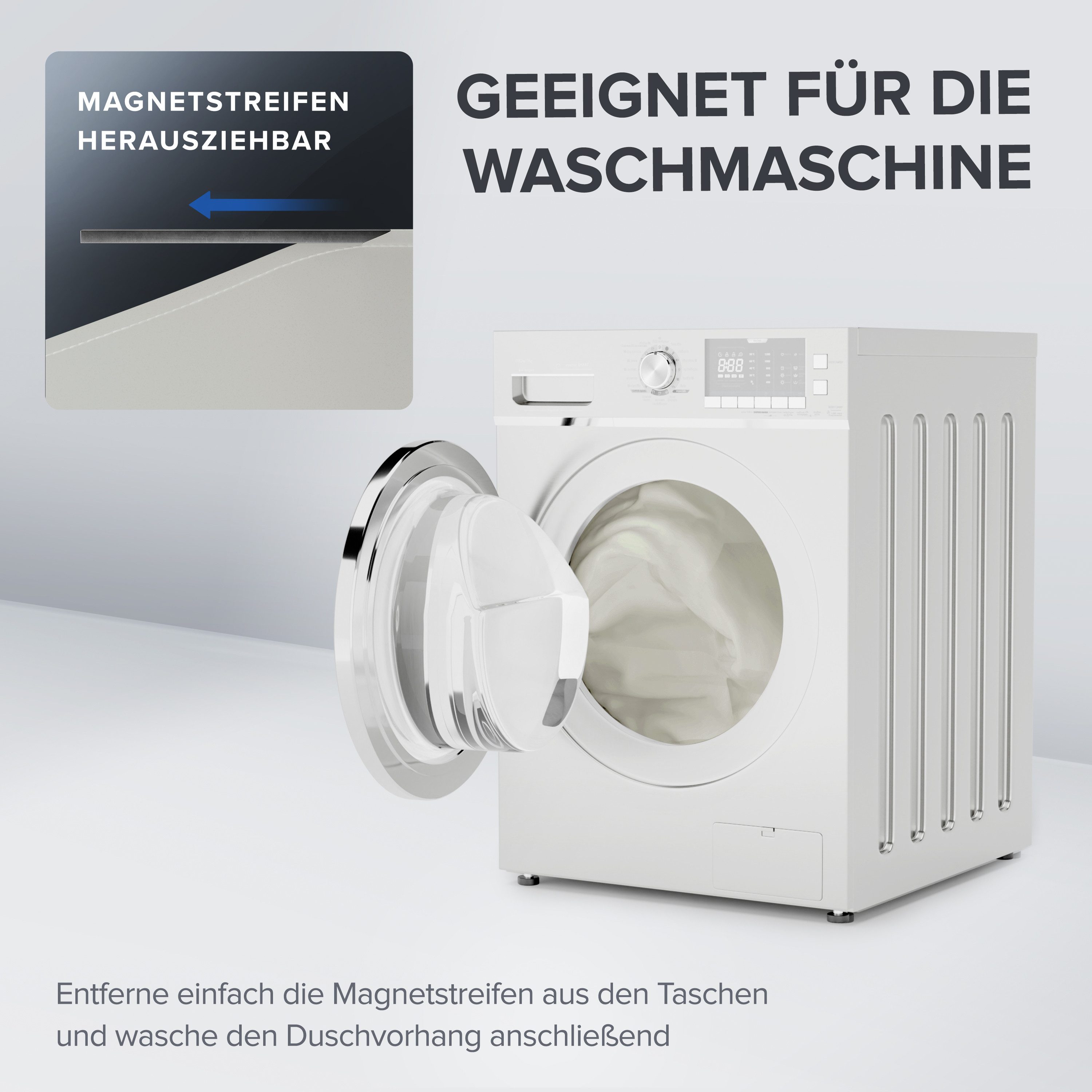 ovimar Duschvorhang Breite 120.00 cm (1-tlg), aus Polyester in Beige zur Zum Aufhängen – Bild 5 von 5