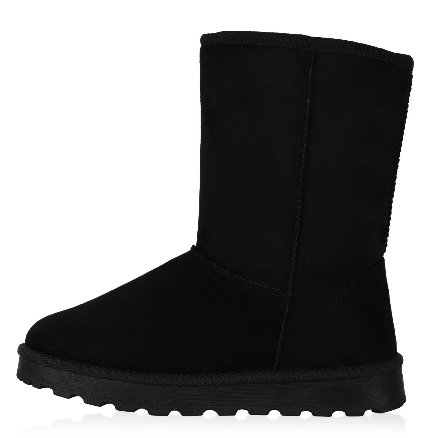 VAN HILL 836446 Schlupfboots Damen Warm Gefütterte Schlupfstiefeletten Profil-Sohle