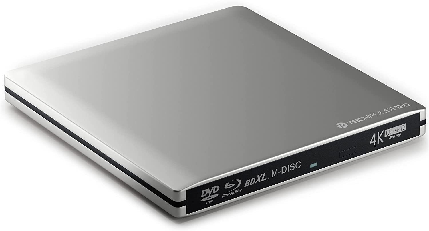 techPulse120 USB 3.1 Typ-C UHD 4K 3D Blu-ray Brenner DVD CD Laufwerk Blu-ray-Brenner