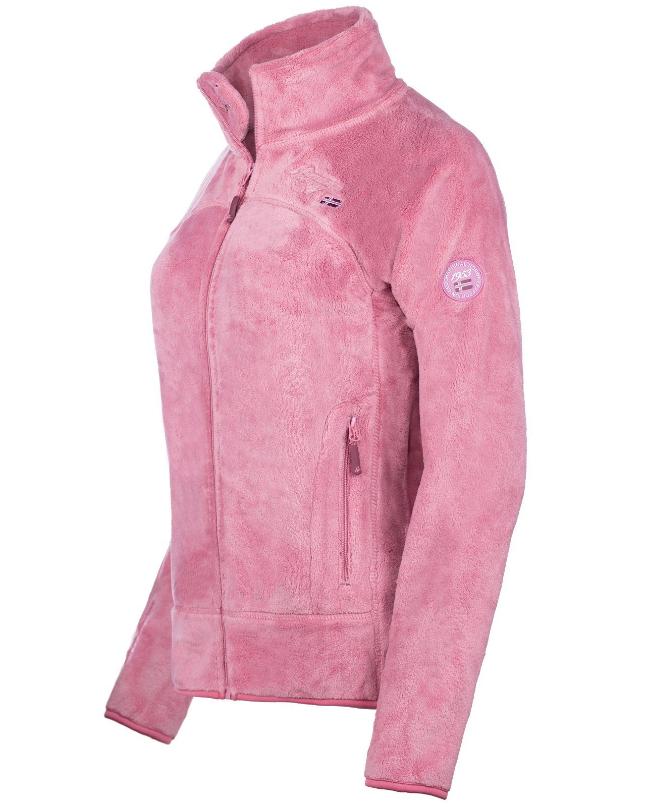 Kuschelige baupaline mit Stehkragen Jacke Flauschige pink Outdoor (1-St) Norway Fleecejacke Geographical