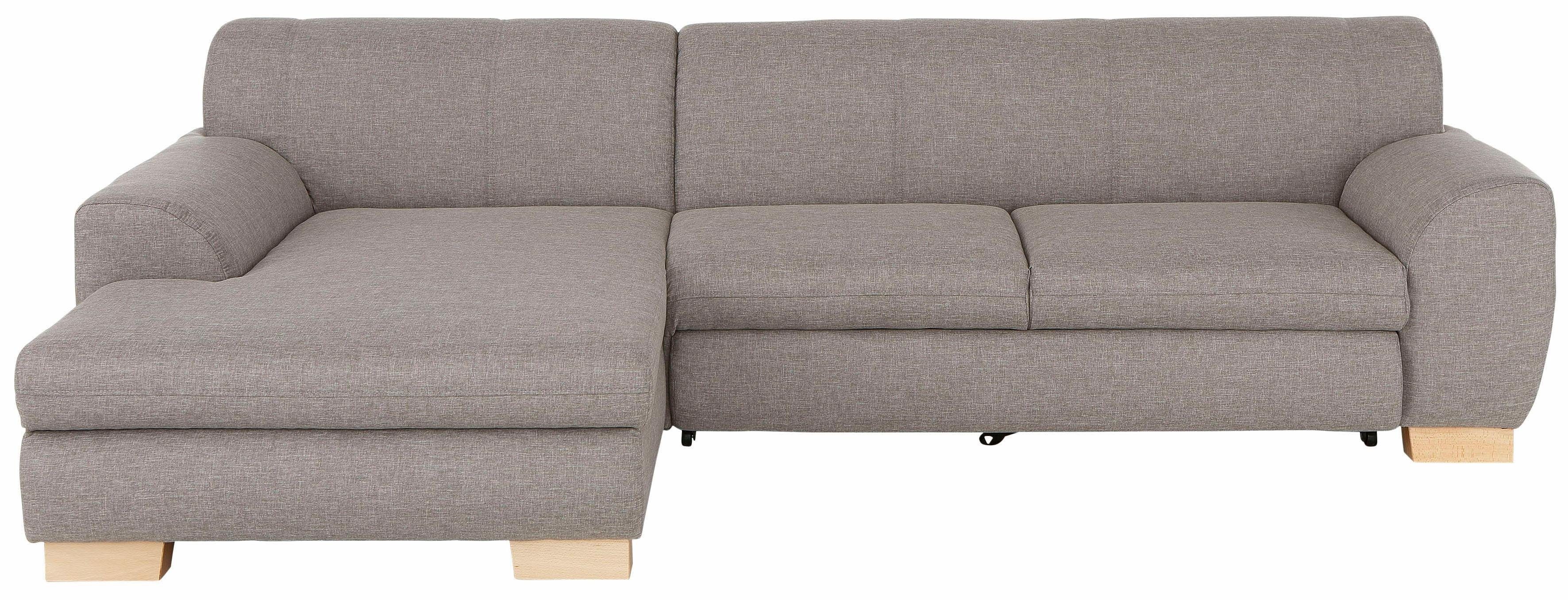 Home affaire Ecksofa Nika L-Form, Polsterecke, Struktur fein oder Melrose/Struktur, mit Bettfunktion