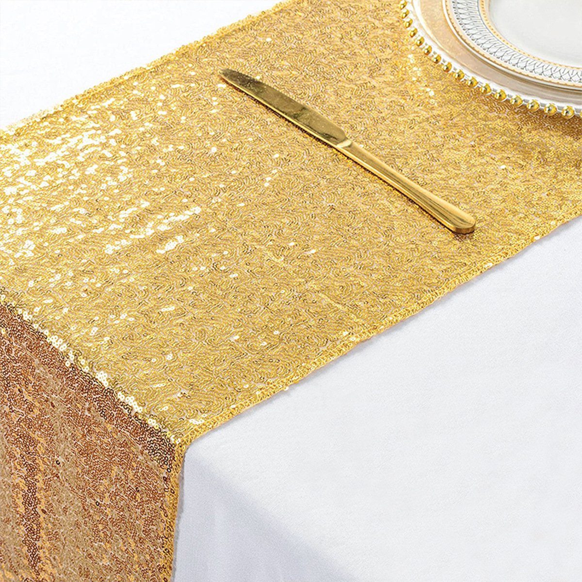 Party dekor Glitzer 30x180cm für Tischläufer Tischläufer Weihnachten Pailletten FELIXLEO
