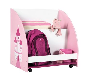 roba® Regal Spielzeug- & Bücherregal für Kinderzimmer, fahrbar & drehbar mit Rollen