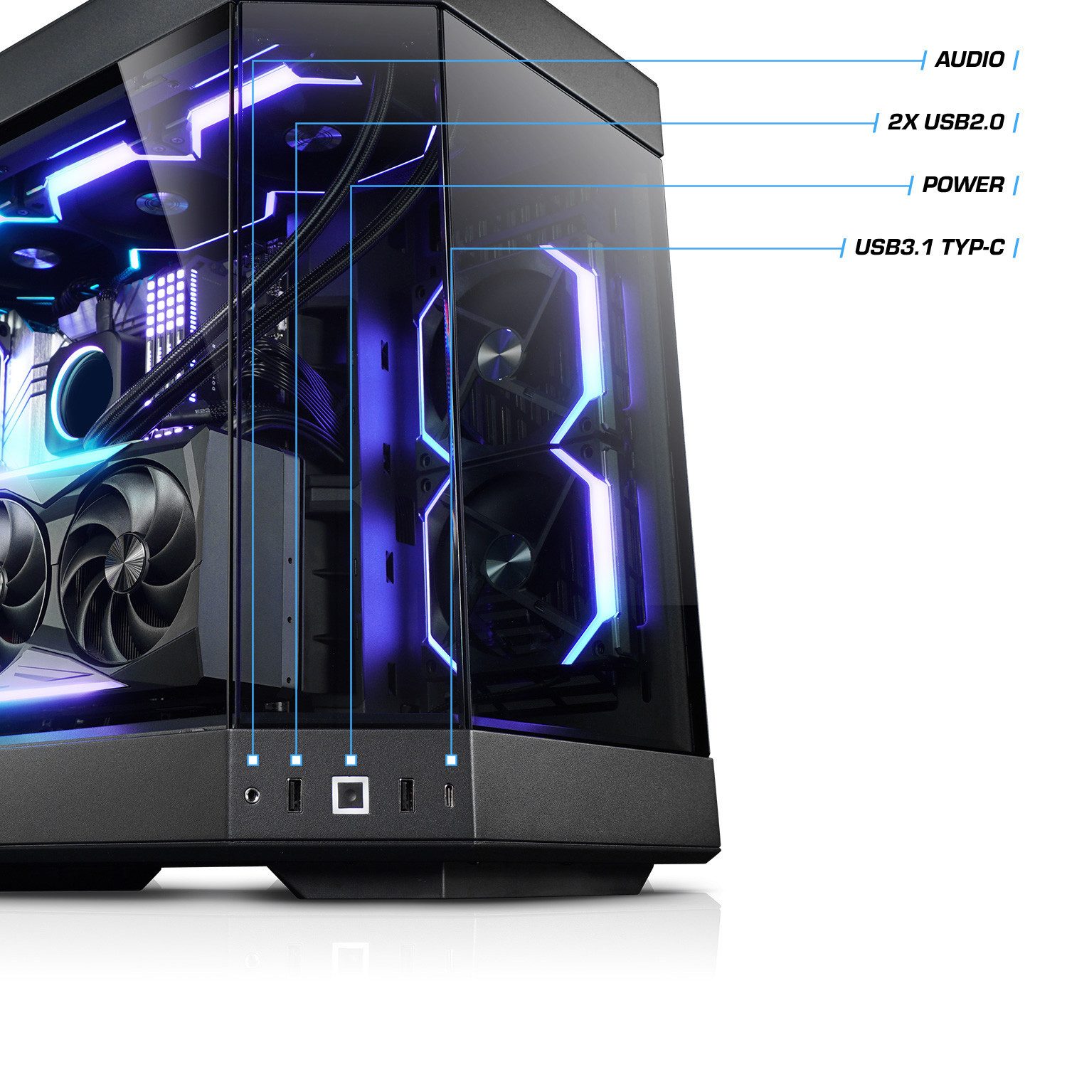 Kiebel Cube Poseidon Gaming-PC (Intel Core i7 Intel Core i7-14700KF, RTX 5070 Ti, 64 GB RAM, 2000 GB SSD, Wasserkühlung, WLAN)