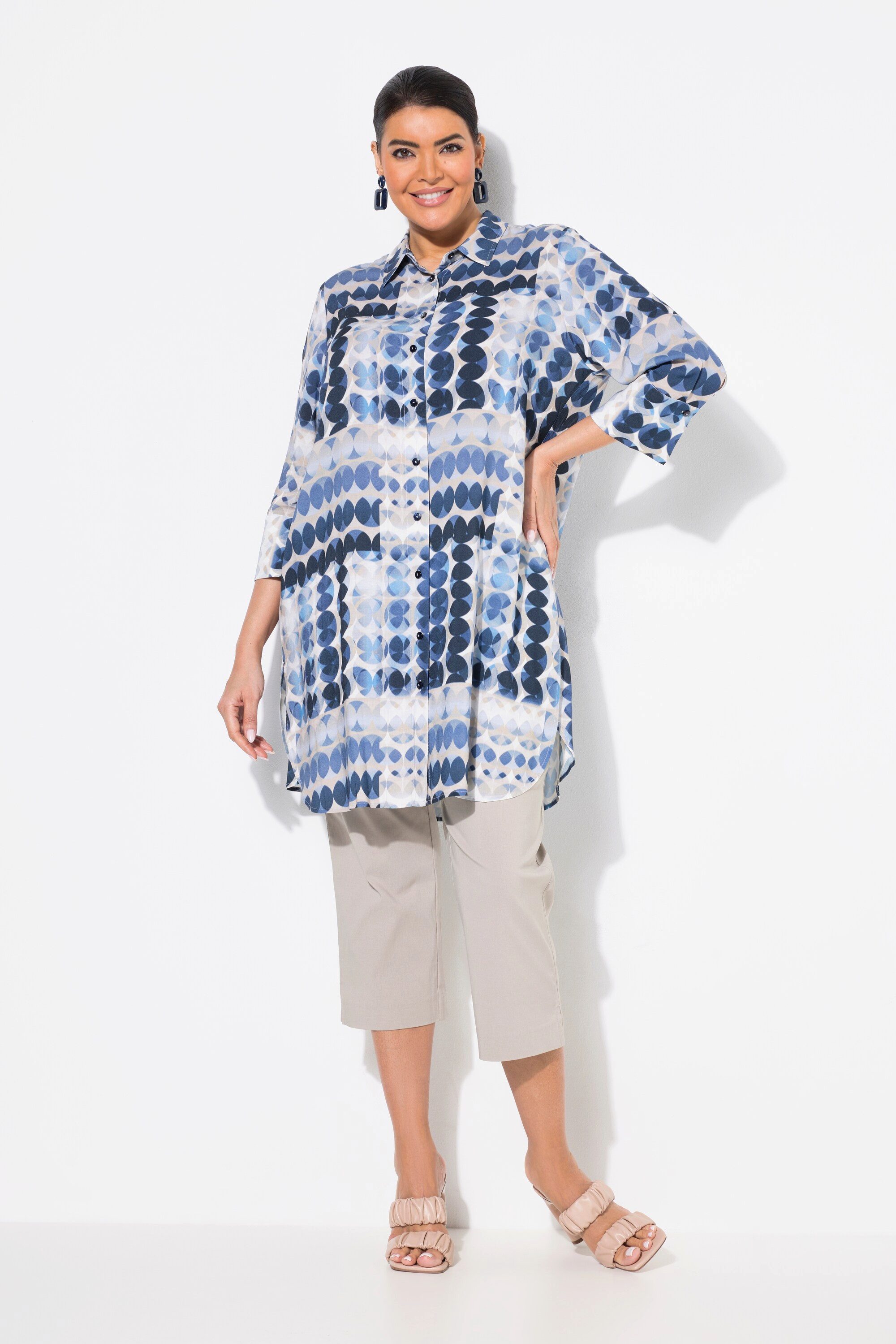 Ulla Popken Longbluse Longbluse Kreise A-Linie günstig online kaufen