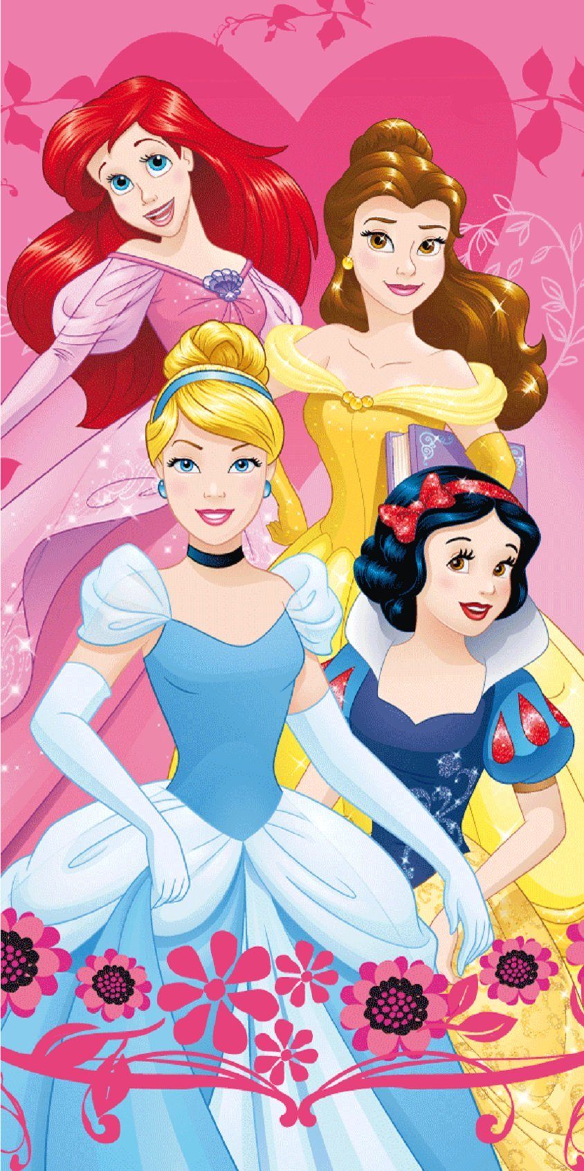 Jerry Fabrics Handtücher Disney Princess Duschtuch Strandtuch Badetuch 70 x 140 cm, (1 Duschtuch, 1-St), Langlebig
