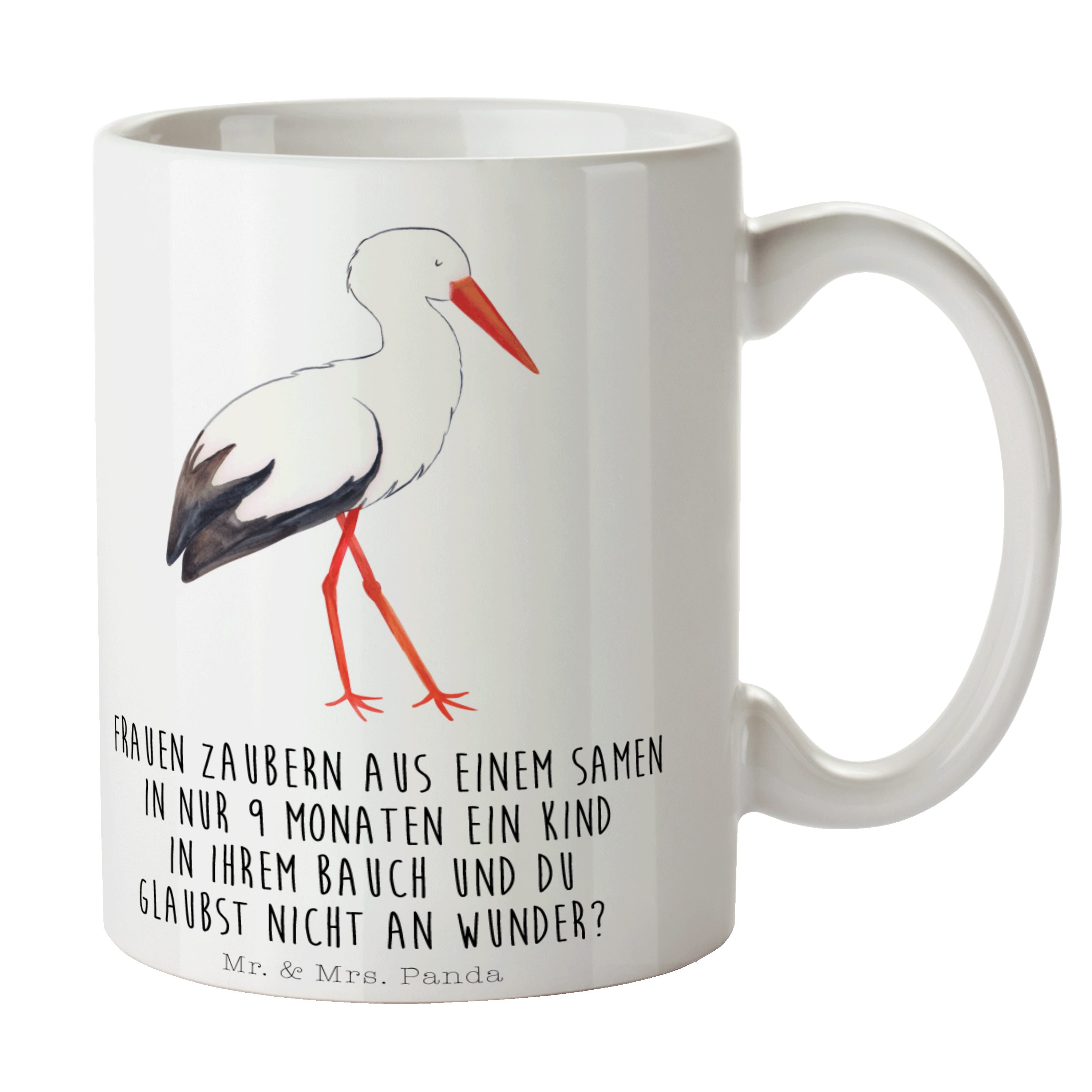 Mr. & Mrs. Panda Tasse »Storch Weiß Geschenk, lustige Sprüche