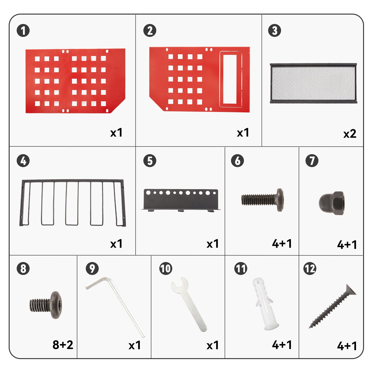 Youyijia Stapelbox 3 Ebenen Werkzeughalter Wandmontage mit 4 Bohrmaschinenhalter