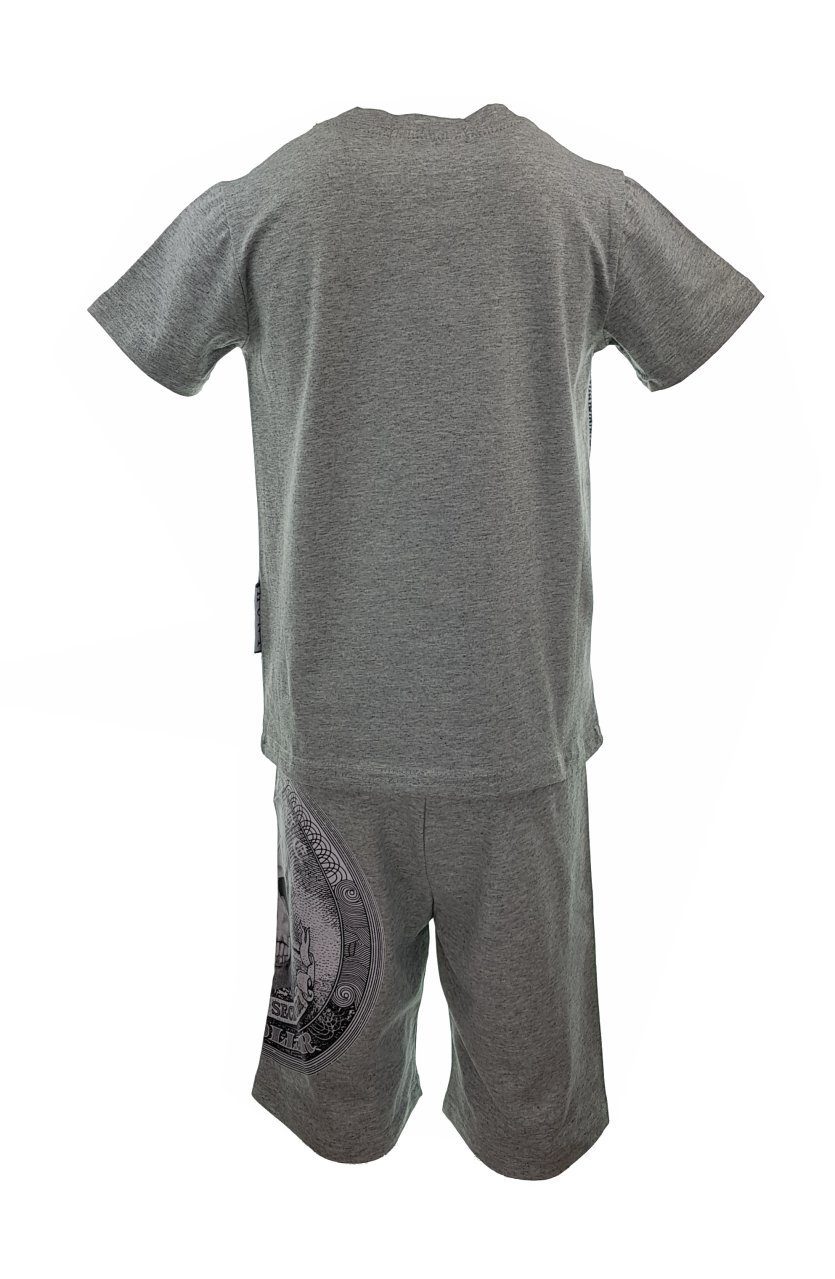& & Sport- Hessis Freizeitset, Shorts Jungen T-Shirt (Shirt+Shorts) Grau JS006