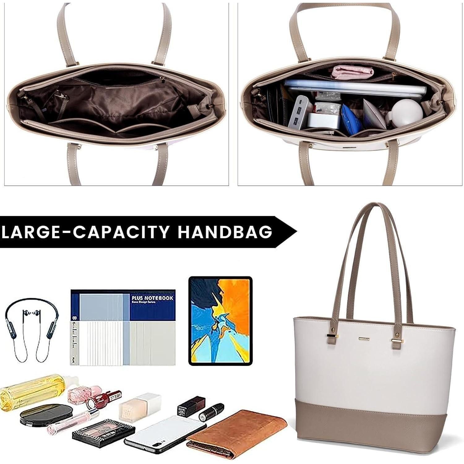 LuxusKollektion Handtasche Damen Handtasche Shopper Schultertasche groß Leder 3-teilig