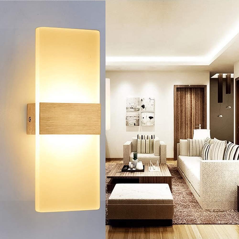 Clanmacy LED Wandleuchte Effektlampe Flurlampe Weiß fest Wandlampe integriert, LED Badleuchte Strahler 6W/12W