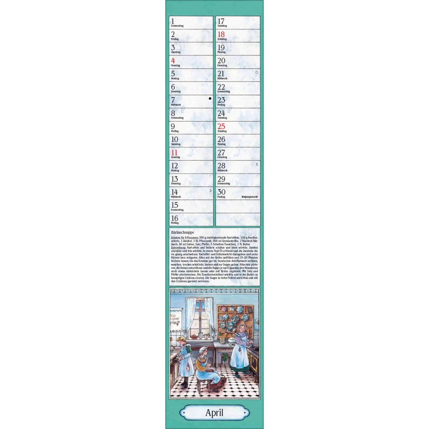 Korsch Verlag Wandkalender Aus Großmutters Küche Langplaner 2027 – Bild 5 von 5
