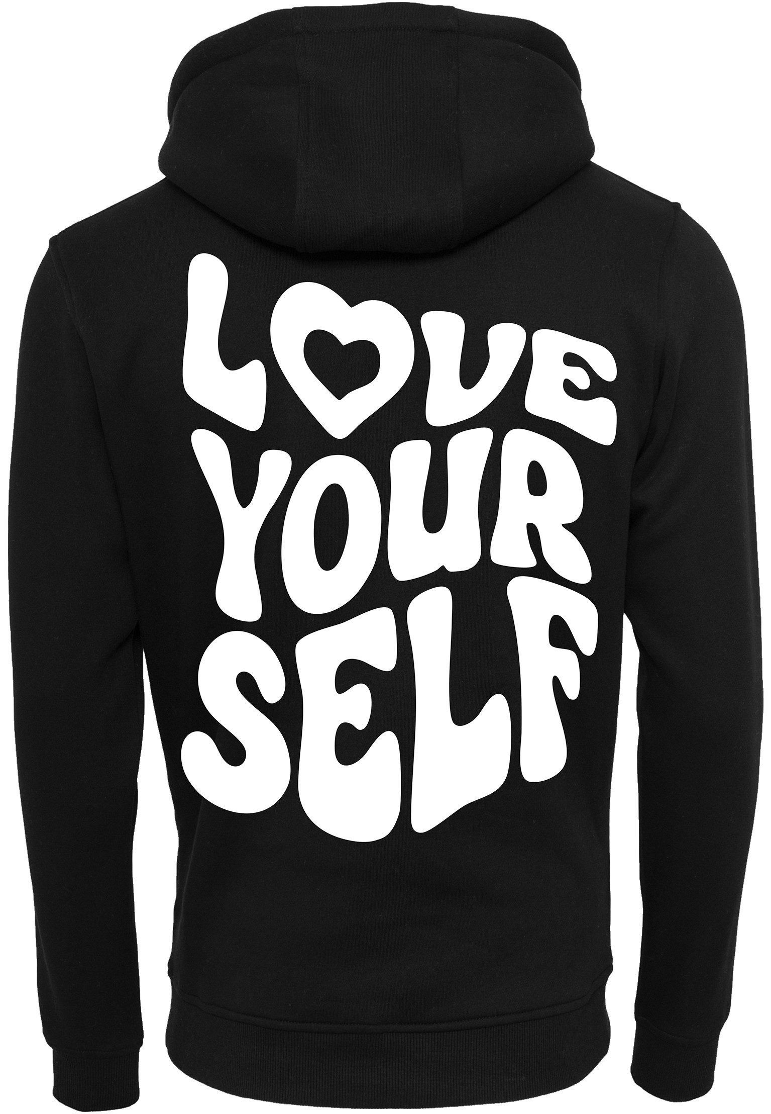 Baddery Kapuzenpullover Hoodie - „Love Yourself“ - Self-Love Kapuzenpulli mit Rückendruck, hochwertiger Siebdruck, auch Übergrößen