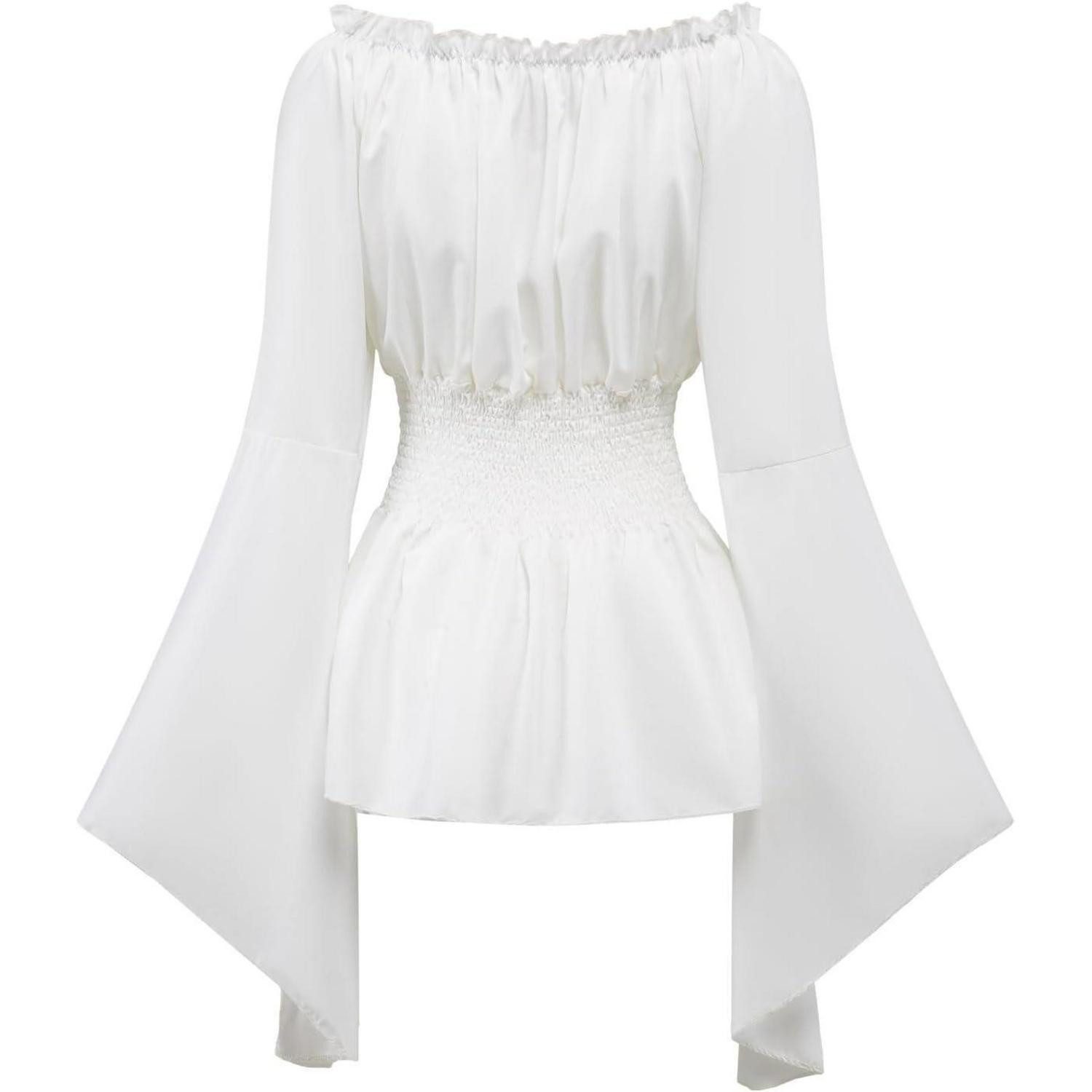 LuxusKollektion Wikinger-Kostüm Piratenkostüm Damen Mittelalter Korsett Bluse M Weiß