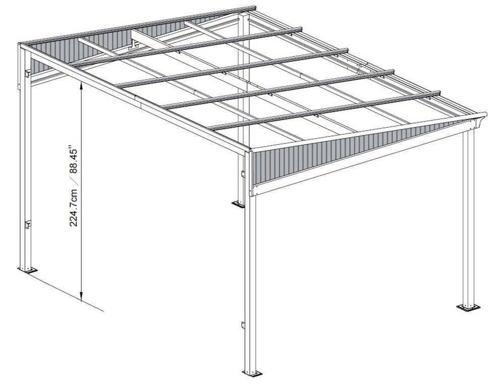 Sojag Anbaupavillon St. Barthelemy 10x12 anthrazit, BxTxH: 363x297x240 cm