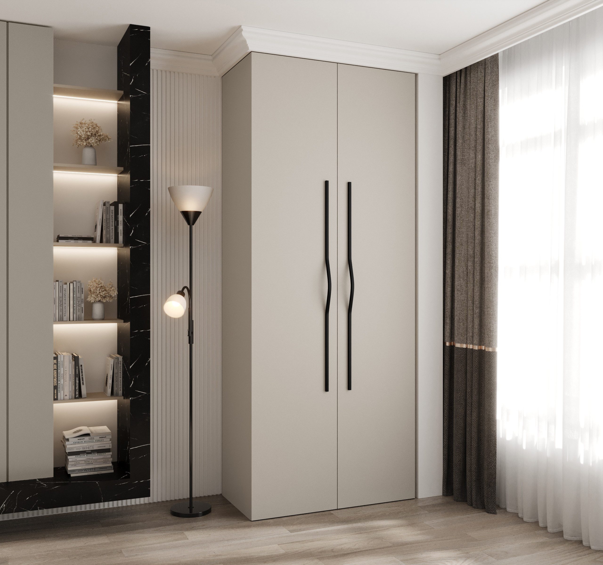 ABIKS MÖBEL Drehtürenschrank COMO 2 Schlafzimmerschrank mit Kleiderstange u günstig online kaufen