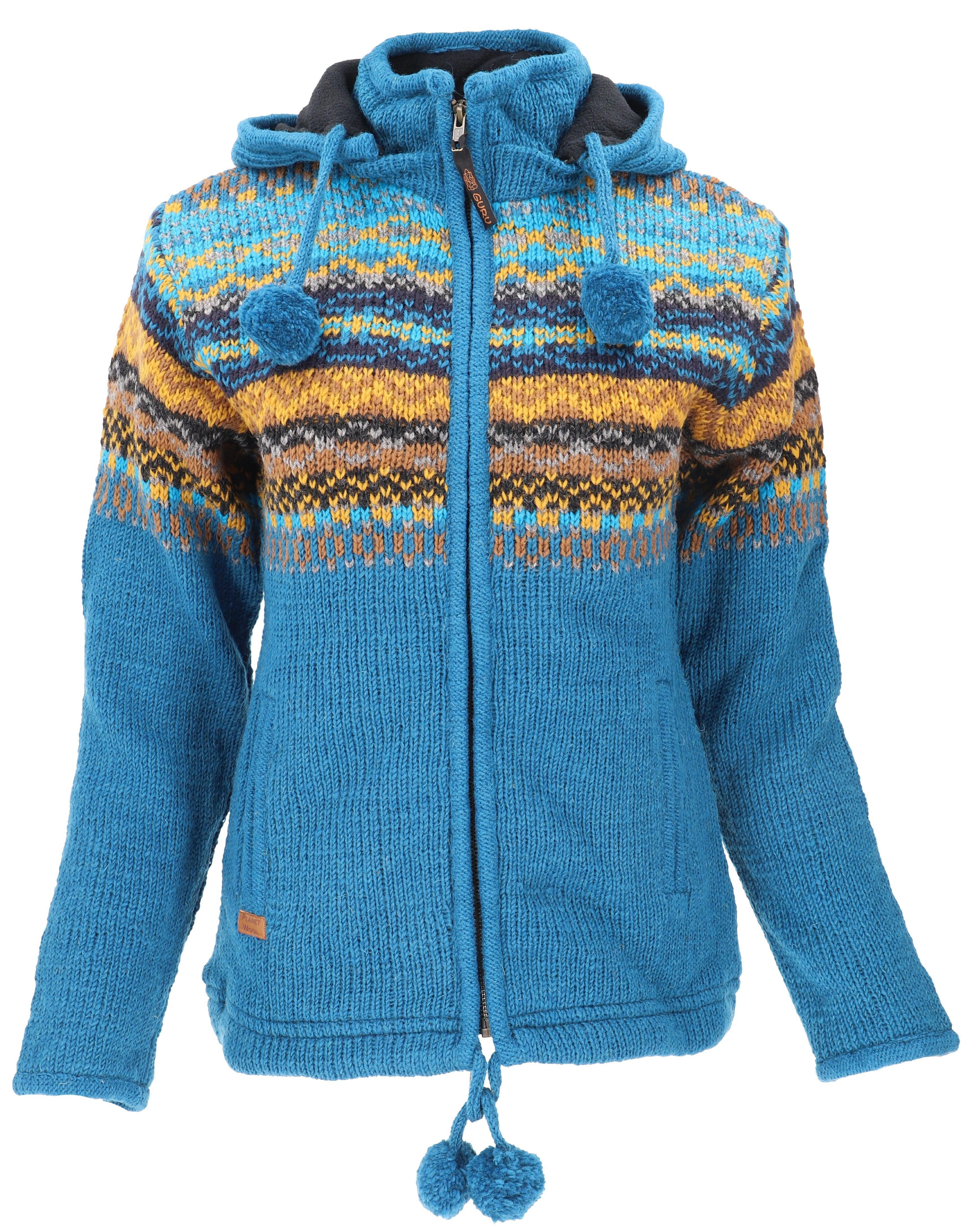 Guru-Shop Langjacke Kuschelige gefütterte Strickjacke, Damenjacke,.. günstig online kaufen