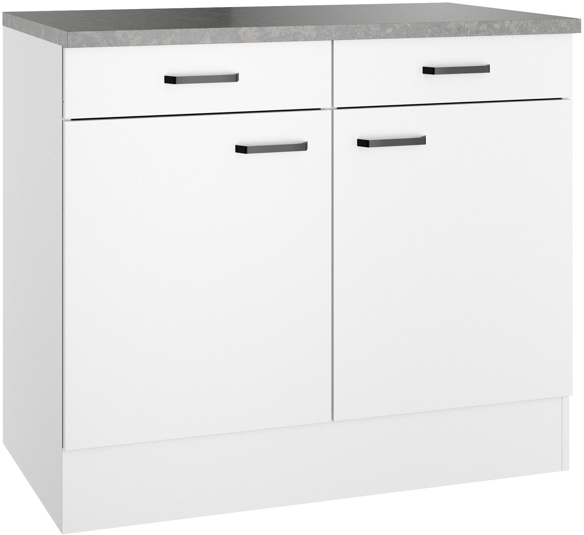 OPTIFIT Unterschrank OPTImulti Breite 100 cm, Tiefe 60 cm, mit 2 Türen, 2 Schubkästen, 1 Einlegeboden