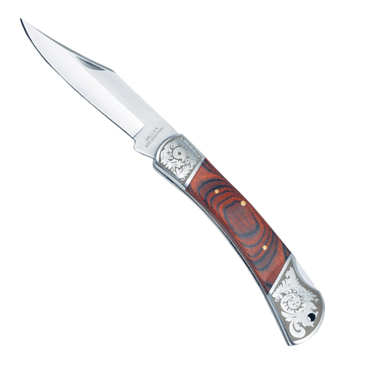 Haller Taschenmesser Haller Tame Holzgriffeinl. Klinge: 420rsf,100mm