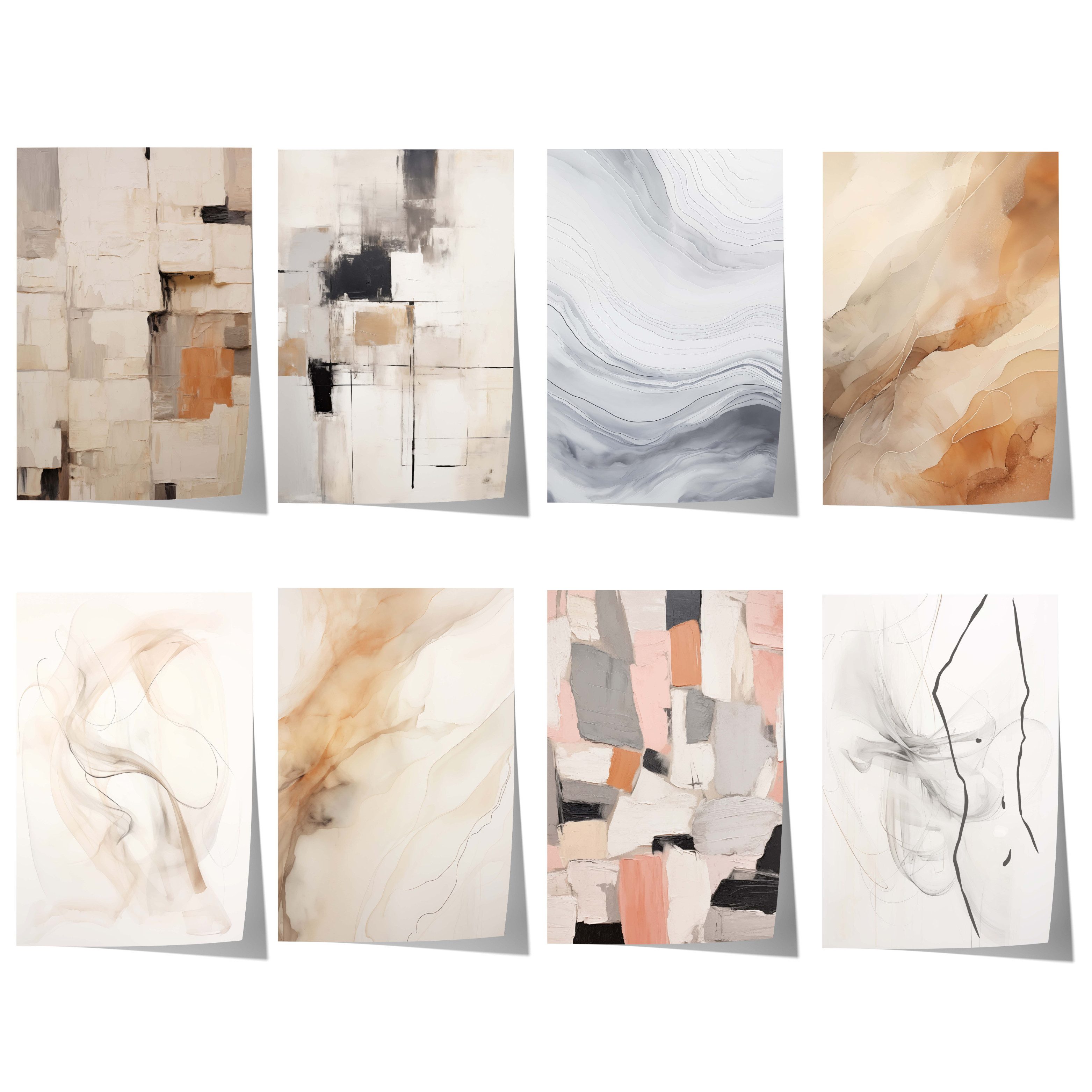 JUSTGOODMOOD Poster Abstrakte Beige Geschenkidee Organische Formen und Moderne Texturkunst, G (1 St)