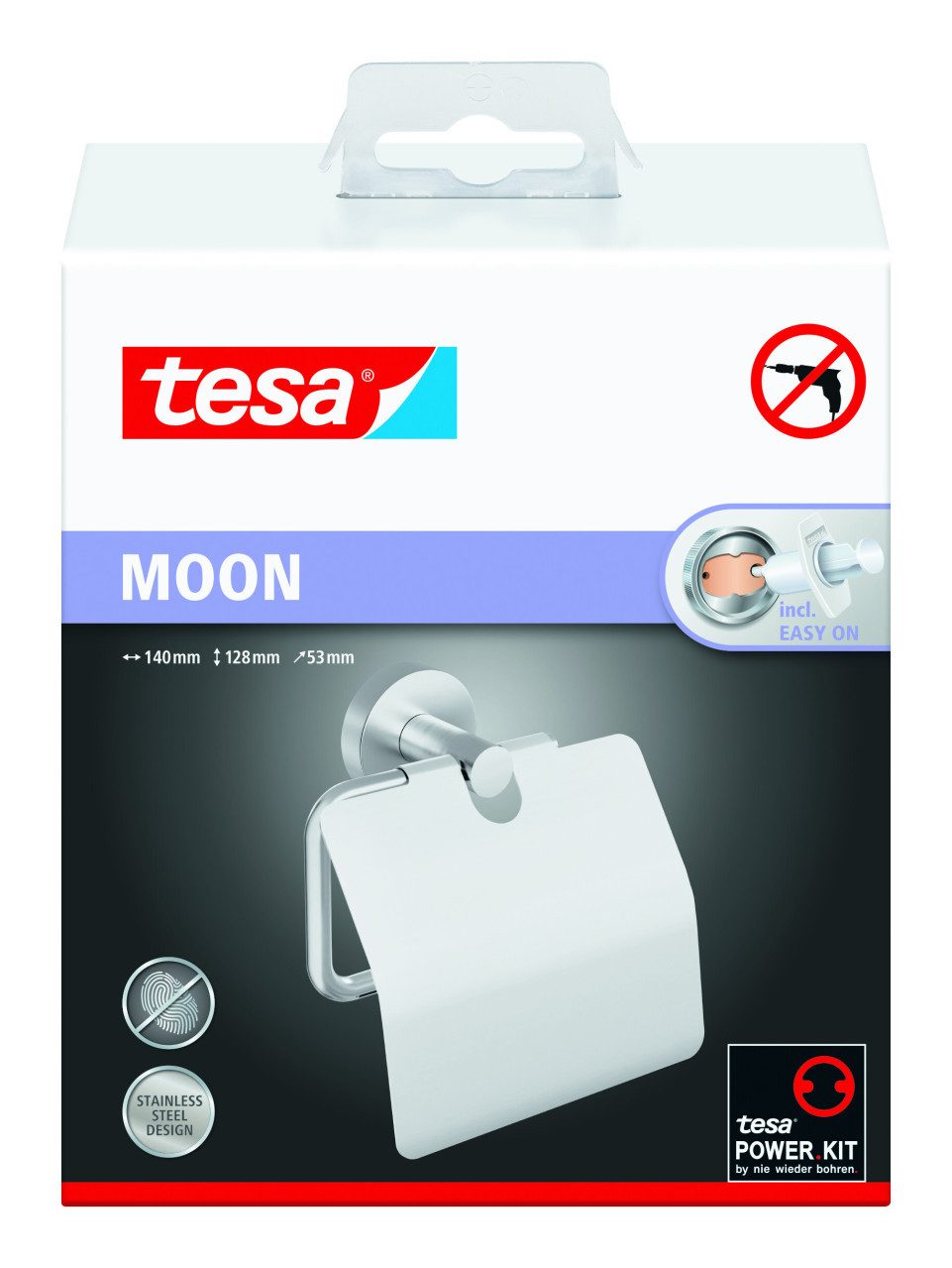tesa Toilettenpapierhalter tesa Toilettenpapierhalter Moon mit Deckel