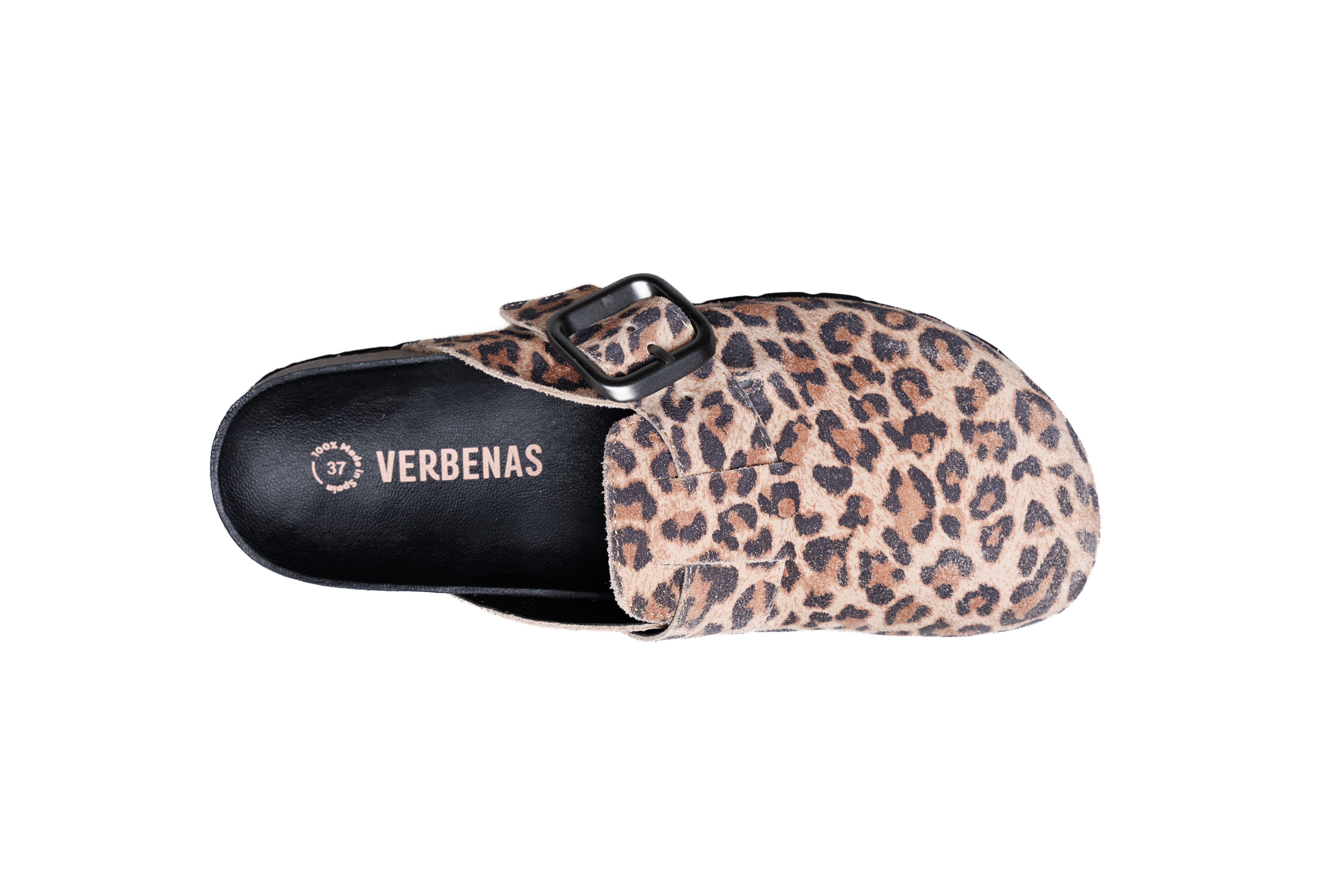 VERBENAS Clog Hausschuh, Sommerschuh im Leo-Look