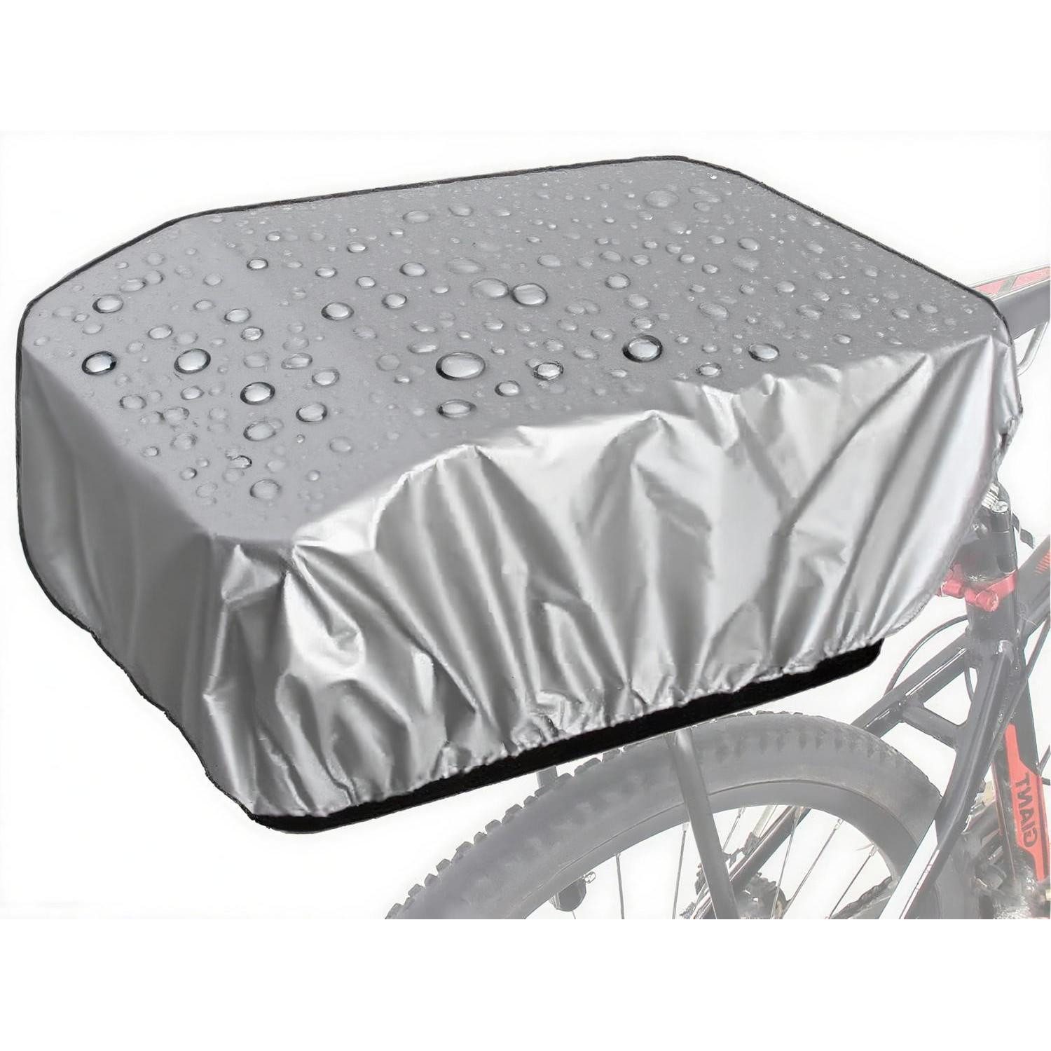 LuxusKollektion Fahrradhelmüberzug Regenhülle Fahrradkorb Fahrradtasche 5L-20L silber