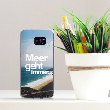 DeinDesign Handyhülle Meer Urlaub Sommer Meer geht immer, Samsung Galaxy S7 Edge Silikon Hülle Bumper Case Handy Schutzhülle