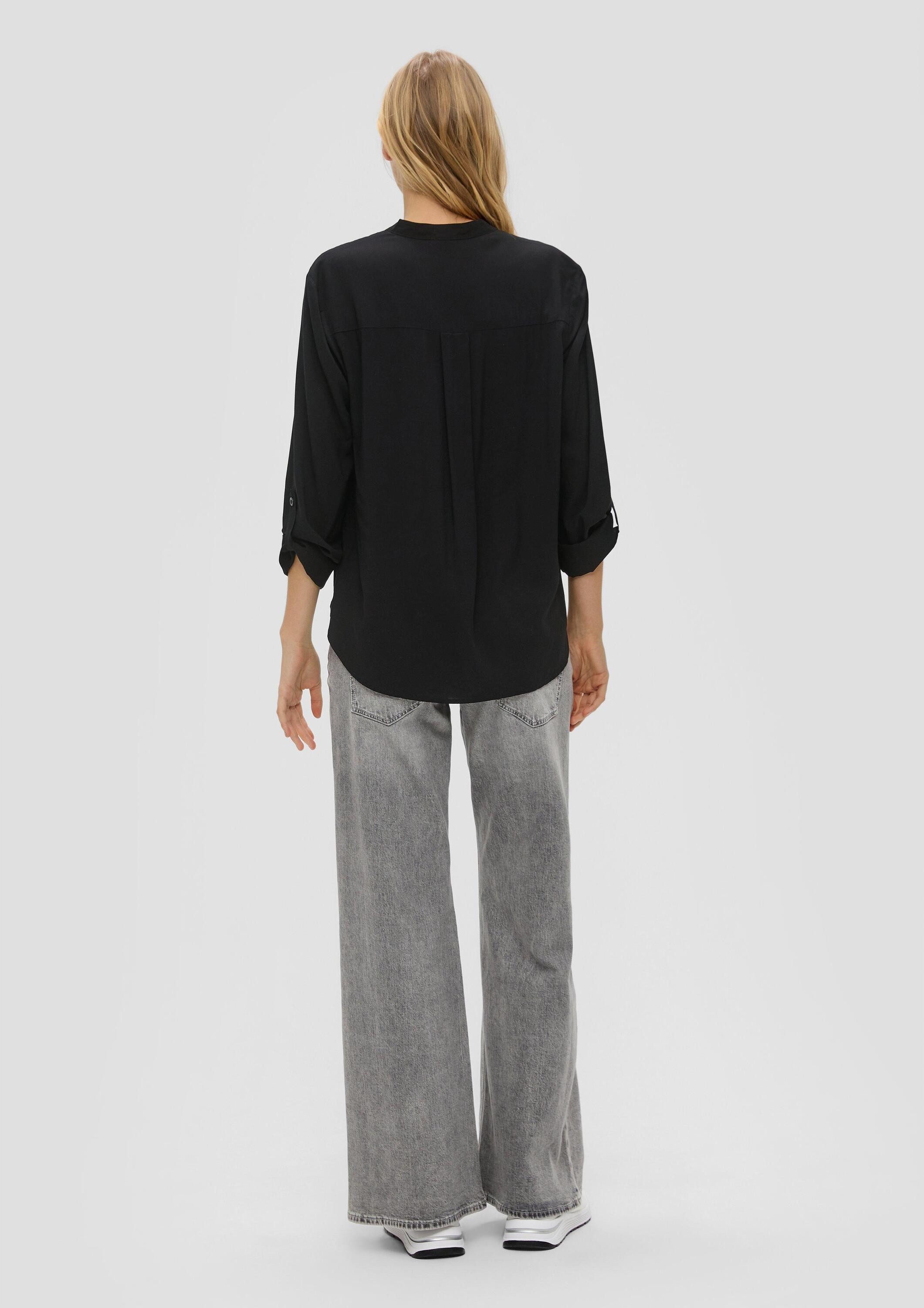 QS Langarmbluse Bluse Viskosebluse mit Turn-up-Funktion