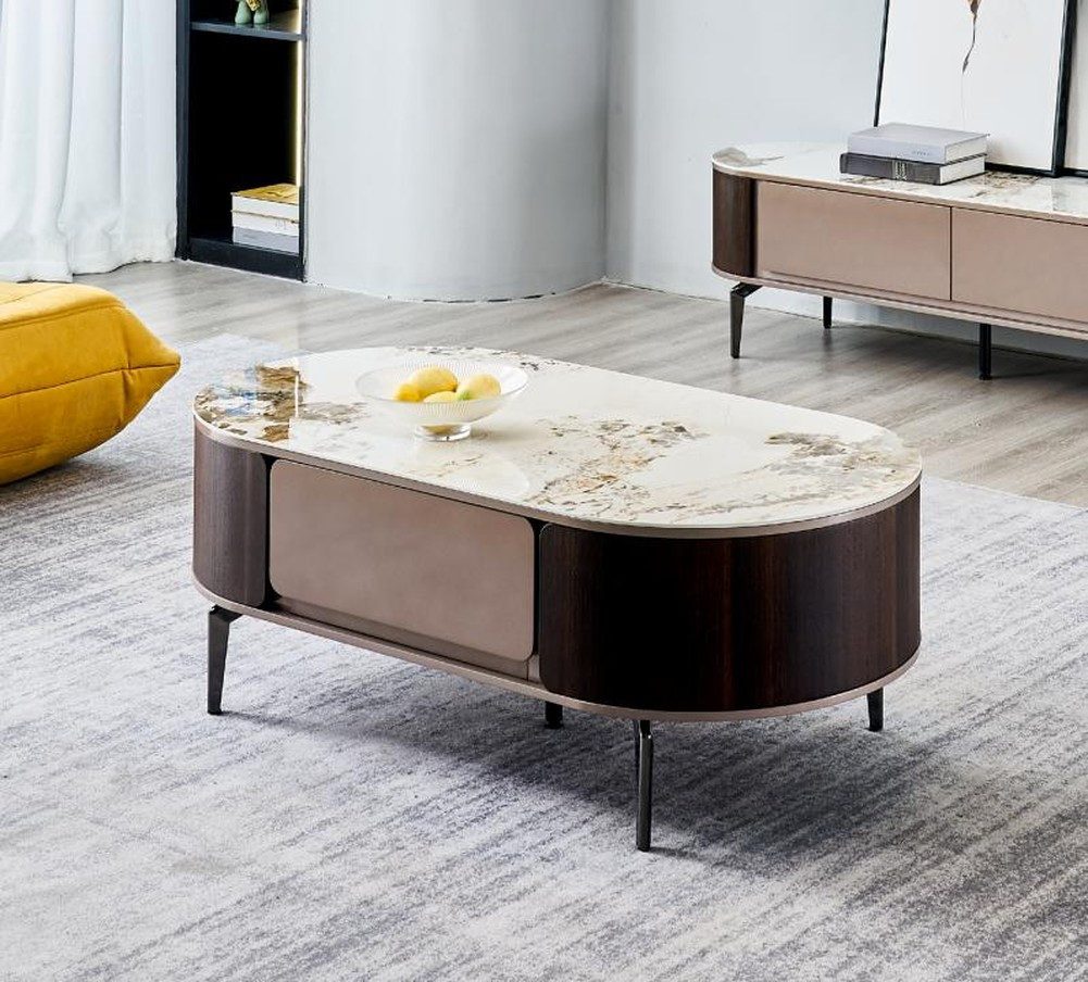 JVmoebel Couchtisch Eleganter Holz Couchtisch für das Wohnzimmer – Beistelltisch Braun (3-St., Couchtisch), Made in Europa