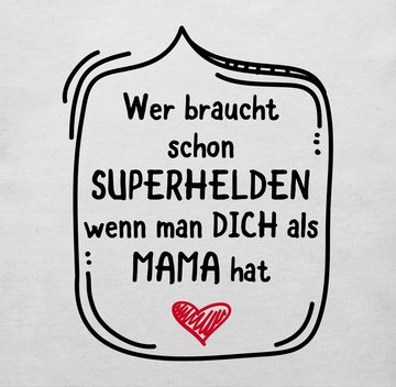 Shirtracer T-Shirt Wer braucht schon Superhelden wenn man dich als Mama hat Mama