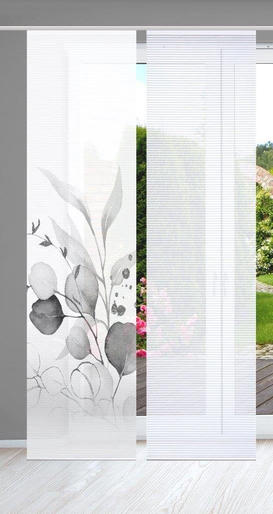 HOME WOHNIDEEN Schiebegardine 84096 ABANIO Schiebegardine rec. Polyester, 245x60 cm, halbtransparent (1 St), Paneelwagen, transparent, Polyester (recycelt) Poly – Bild 4 von 5