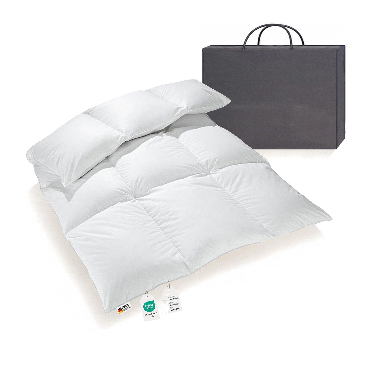 Bettenhaus Breuer Daunenbettdecke Extra warme 100% Winter Daunendecke sibirische Daunen 135x200 1200g, Füllung: 90% Daunen, 10% Federn, Bezug: 100% Baumwolle, Allergikergeeignet