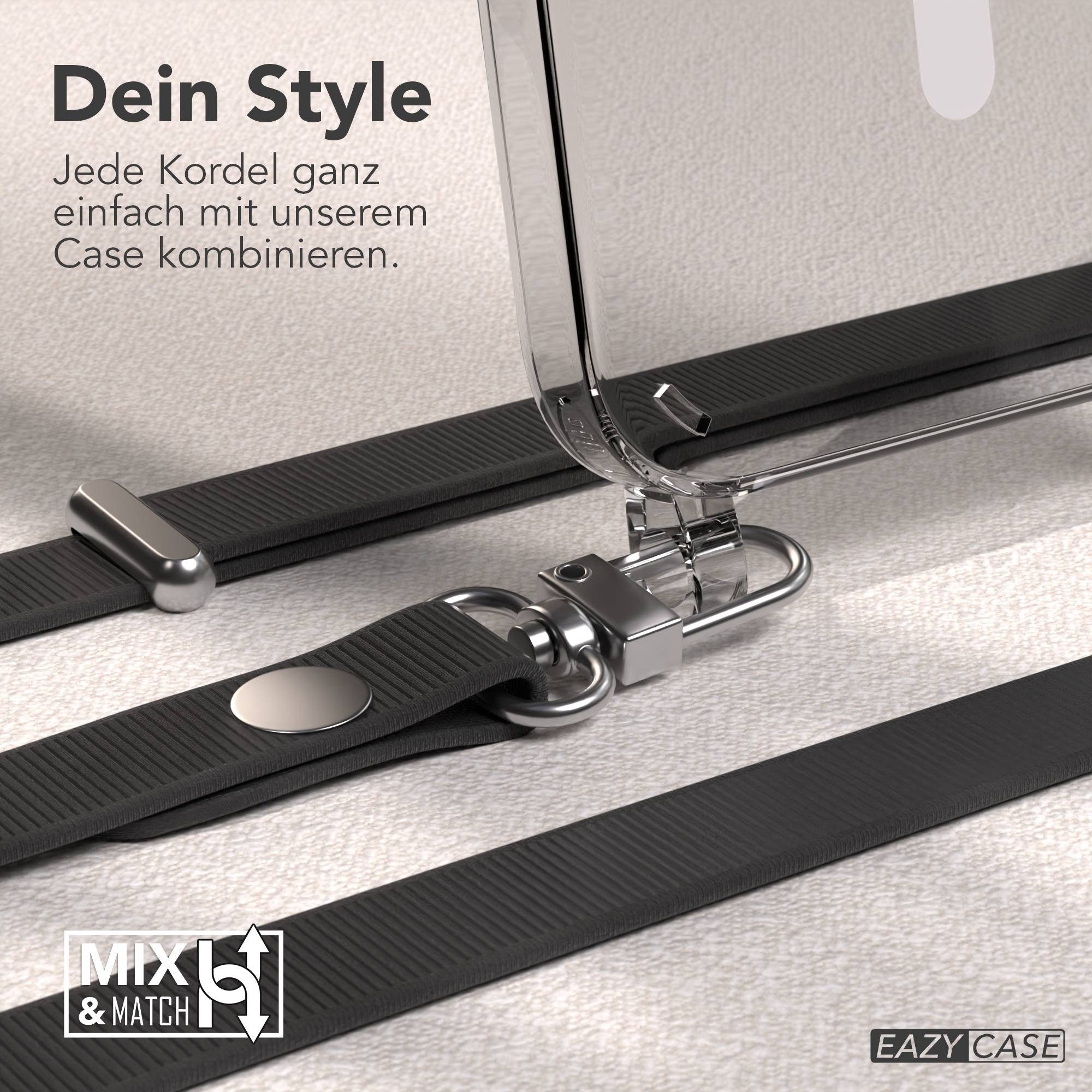 EAZY CASE Handykette für Apple iPhone 17e Handyhülle mit Handyband magnetisch, MagSafe Hülle in Schwarz mit Magnetband und flexibler Handykette