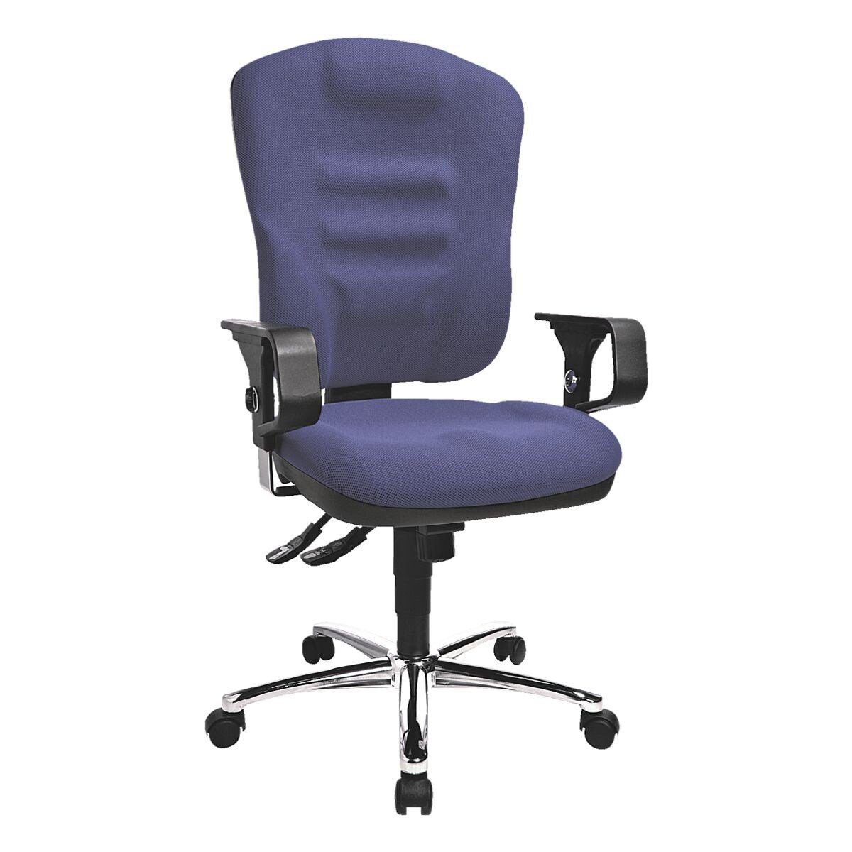 TOPSTAR Schreibtischstuhl Softec Synchro, mit Armlehnen und Formschaum-Muldensitz blau
