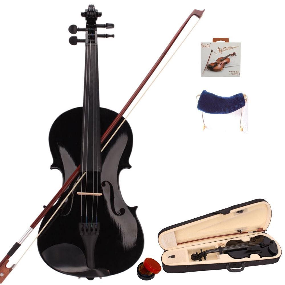 VINGLI Violine 4/4, Volle Größe GV100 Massivholz Geige mit Geigenbogen, Geigenkoffer, Geigenkoffer, für Anfänger/Enthusiast, Naturfarbe/Weiß/Schwarz