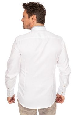 Gipfelstürmer Trachtenhemd Hemd Stehkragen 420003-3829-112 weiß hellgrau (Sli