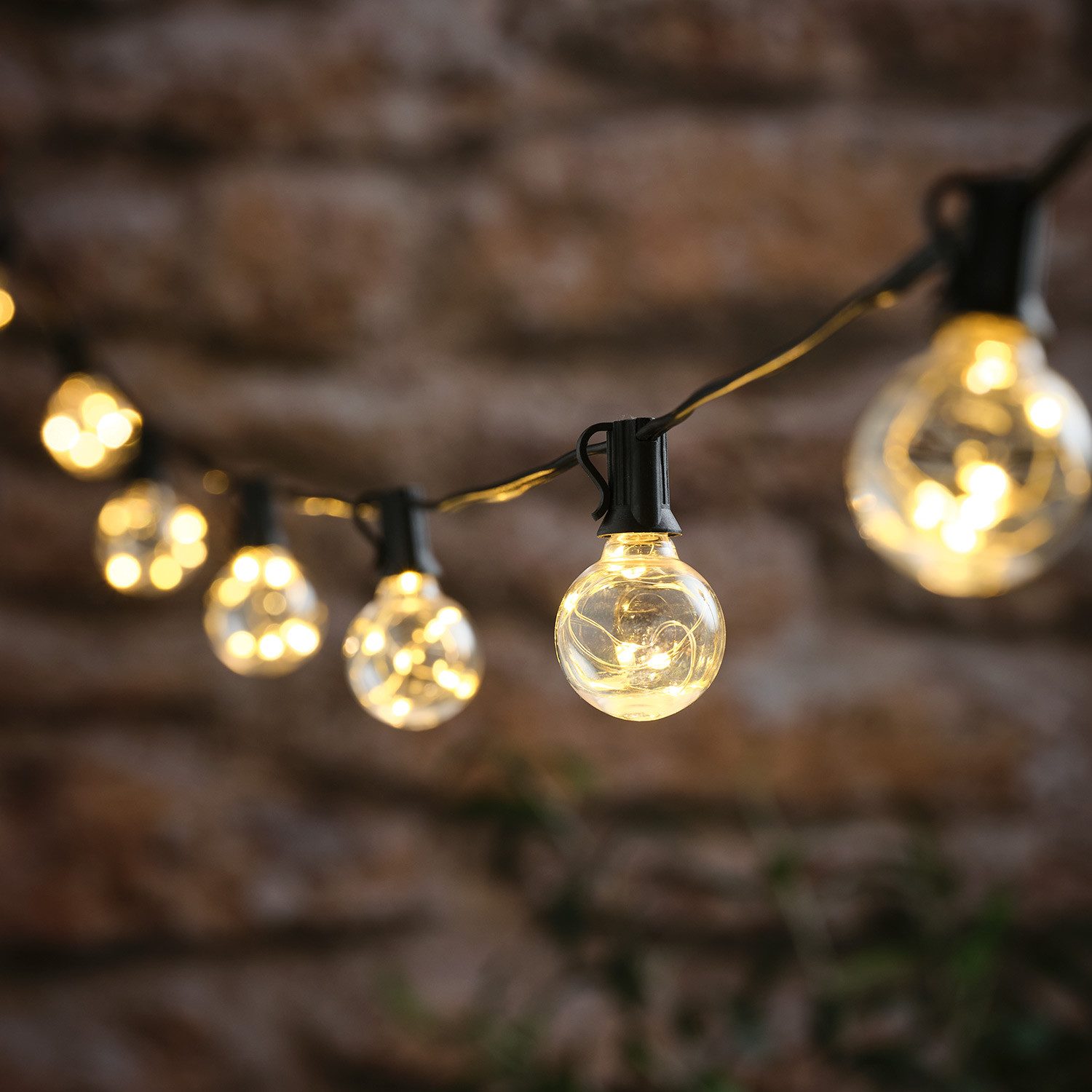 Lights4fun LED-Lichterkette Solar-Lichterkette mit 10 transparenten warmweißen Mikro-LED-Lämpchen