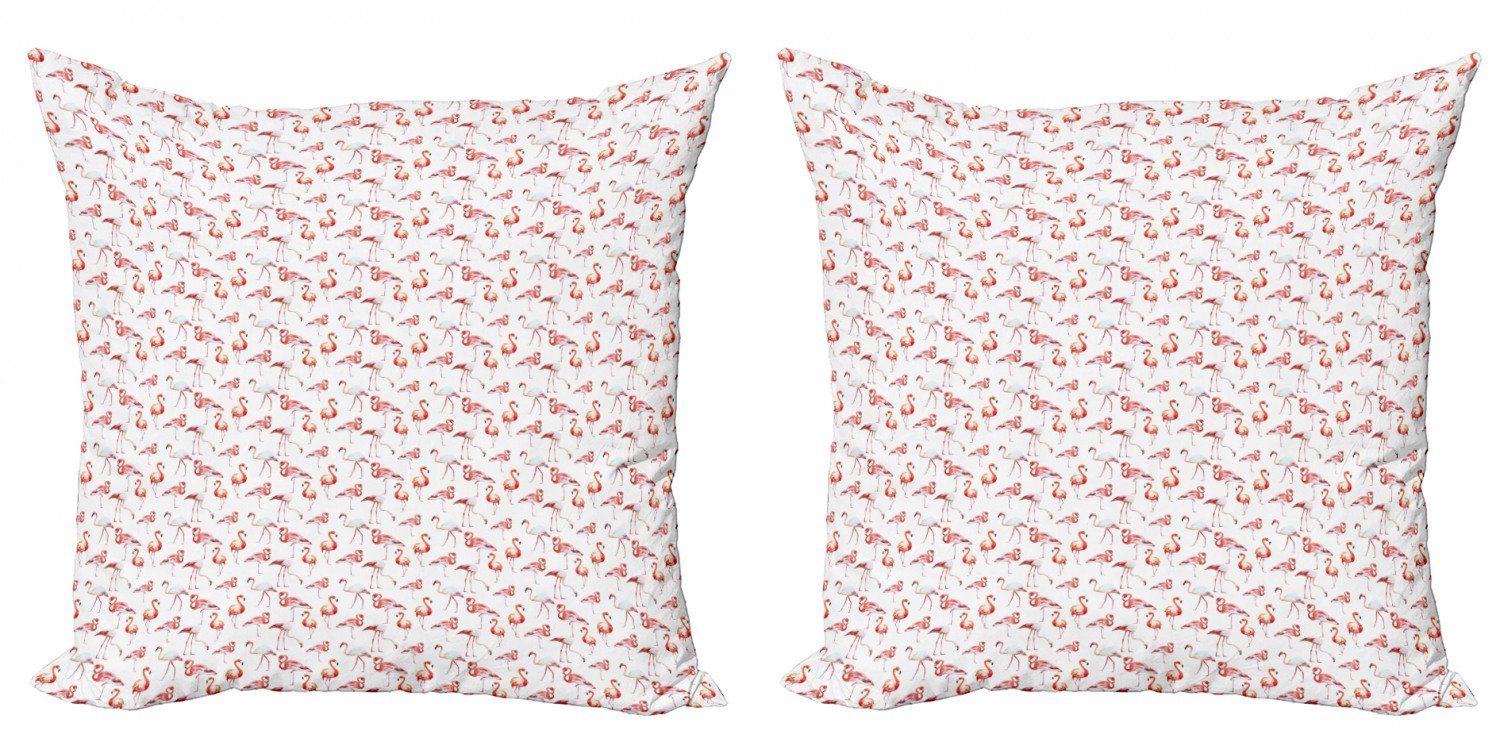 Kissenbezüge Modern Accent Doppelseitiger Digitaldruck, Abakuhaus (2 Stück), Flamingo Hawaii Frühling
