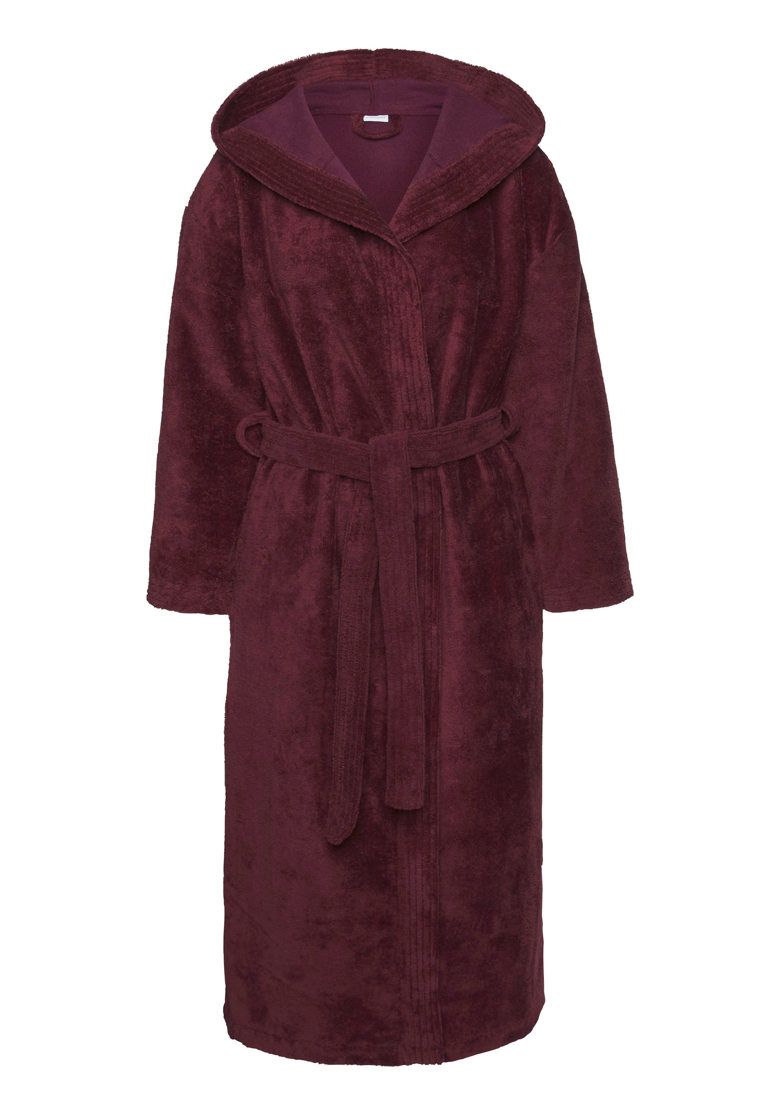 LASCANA Bademantel, Midilänge, Baumwolle, Kapuze, Gürtel. Reduzierter Preis € 69,99. Unverbindliche Preisempfehlung € 99,99