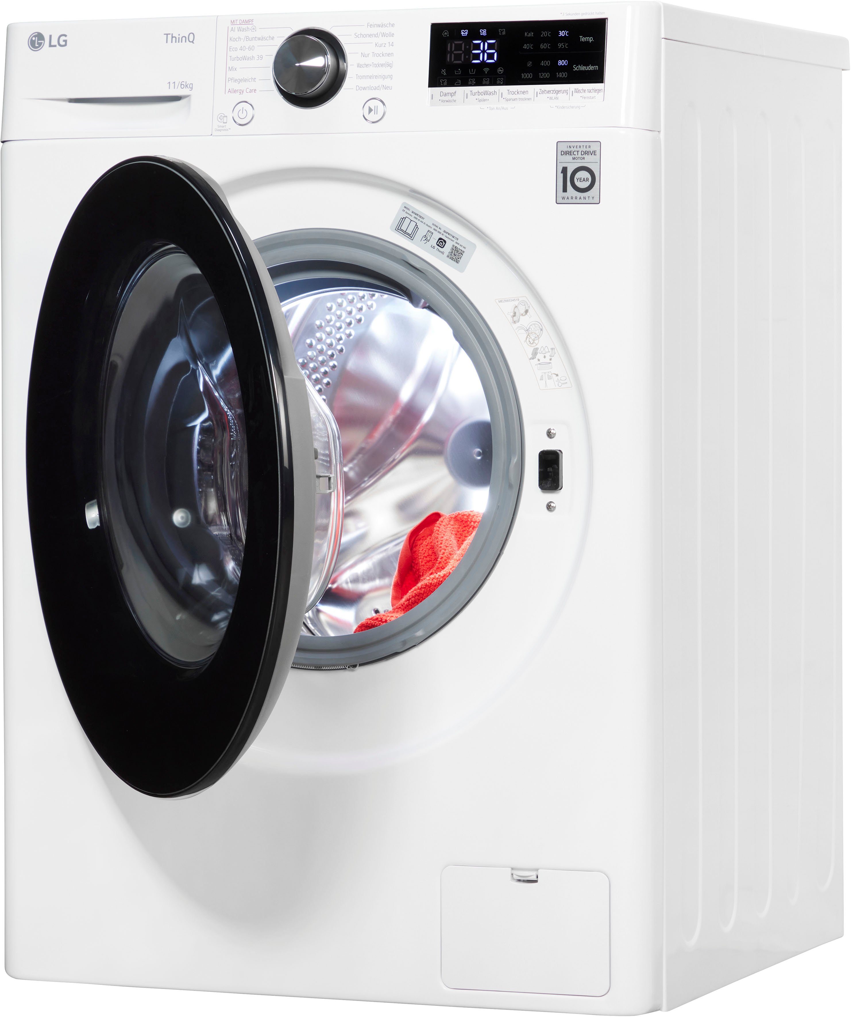 LG Waschtrockner Serie 7 W4WR70E6Y, 11 kg, 6 kg, 1400 U/min