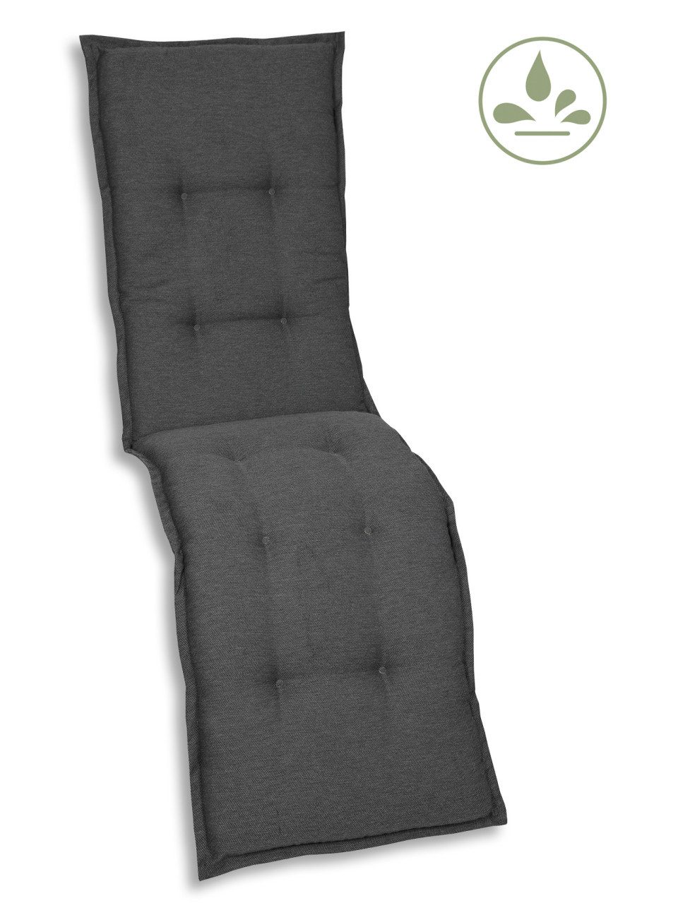 GO-DE Hussen-Set GO-DE Relax-Auflage 170 cm x 50 cm x 7 cm, grau, OEKO-TEX® Standard 100 Zertifikatsnummer