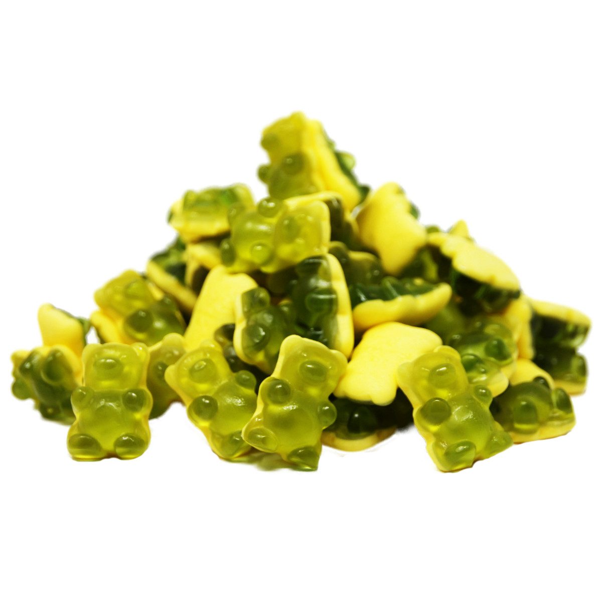 Fruchtgummi Bären & Co. Süßigkeit, Fruchtgummi Waldmeister mit Wackelpudding und Vanillesauce 300g