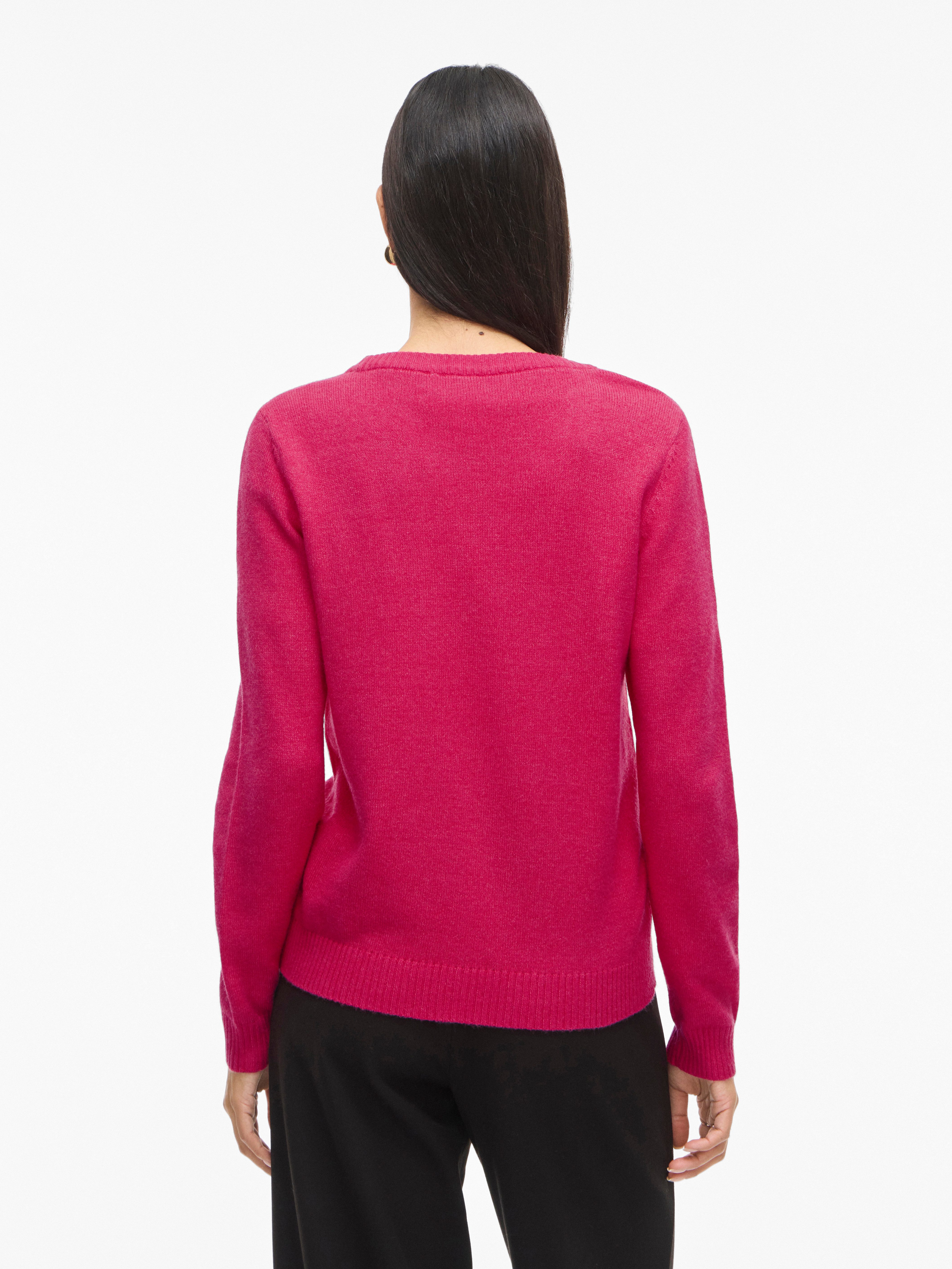 Vila Rundhalspullover VIRIL O-NECK L/S KNIT TOP - NOOS Viskosemischung, regular fit