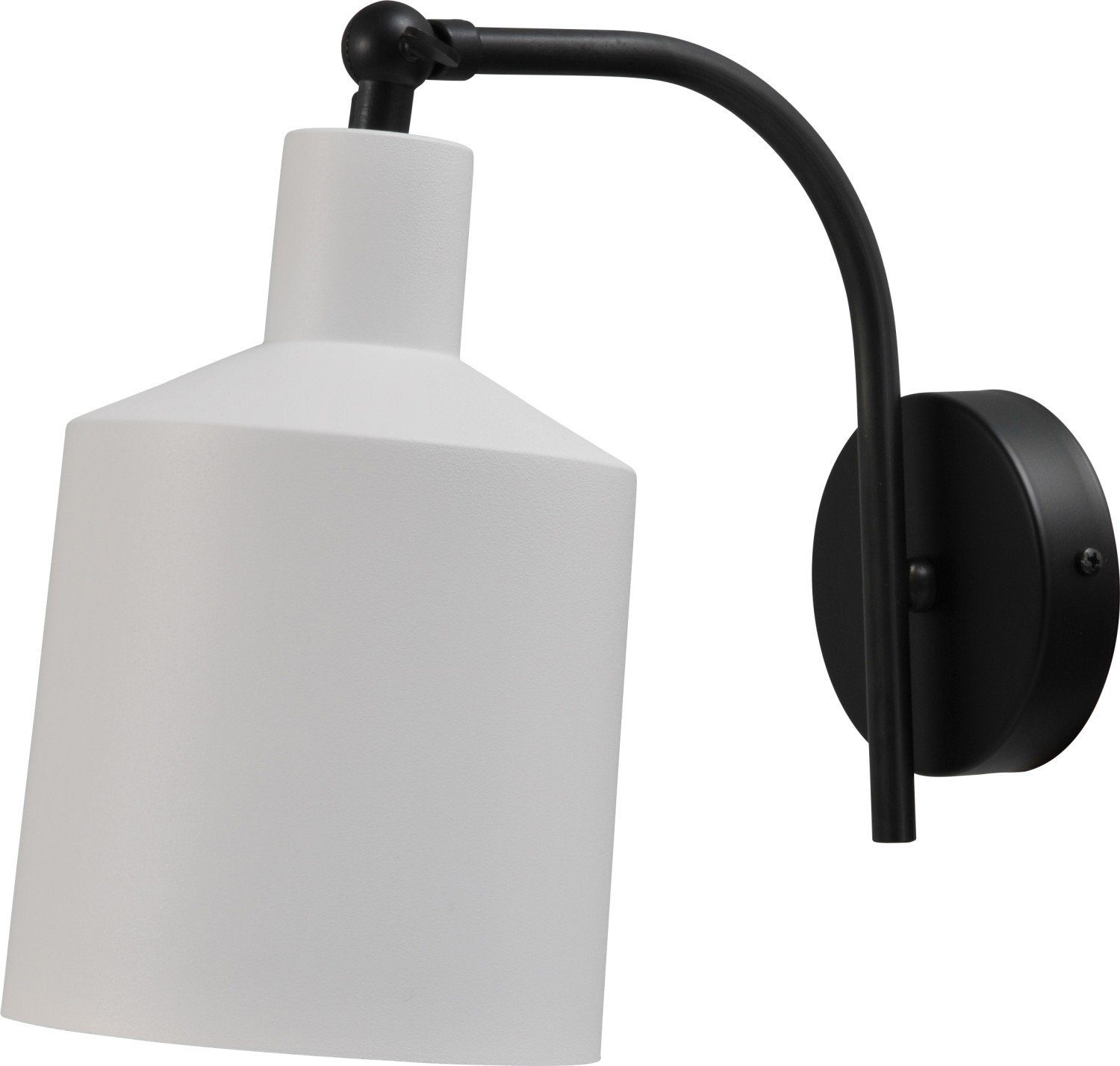 Licht-Erlebnisse Wandleuchte BORIS, ohne Leuchtmittel, Wandlampe Weiß Schwarz E27 Metall Industrie Design Beleuchtung