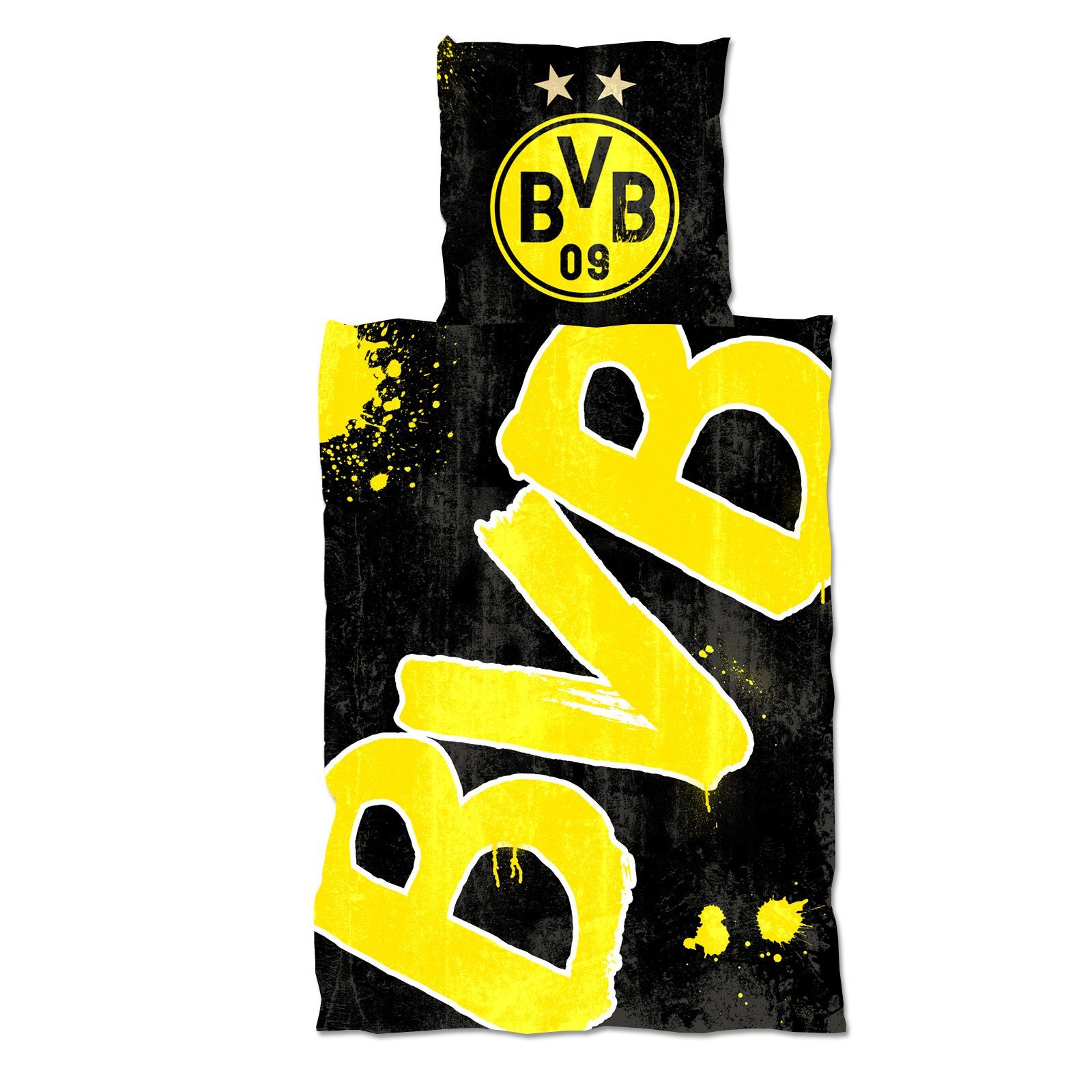 Bettwäsche BVB-Bettwäsche Glow in the Dark (135x200cm), BVB, 100 % Baumwolle, 2 teilig