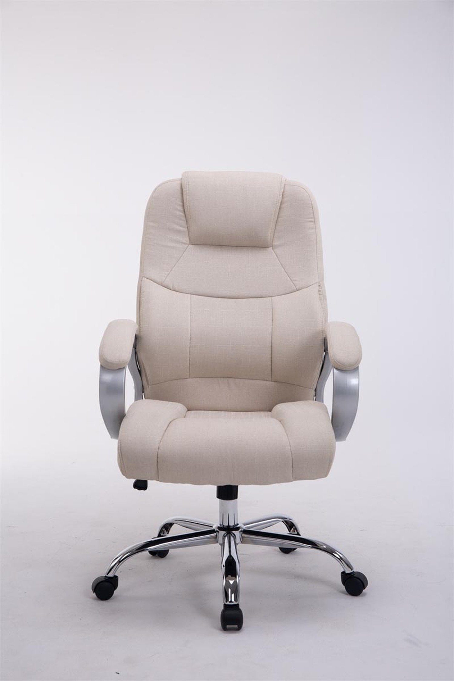 Bürostuhl mit Chefsessel, creme 360° chrom Metall Gestell: TPFLiving und Rückenlehne höhenverstellbar Sitz: Drehstuhl, Stoff XXL), drehbar bequemer Bürostuhl (Schreibtischstuhl, - - Apodo