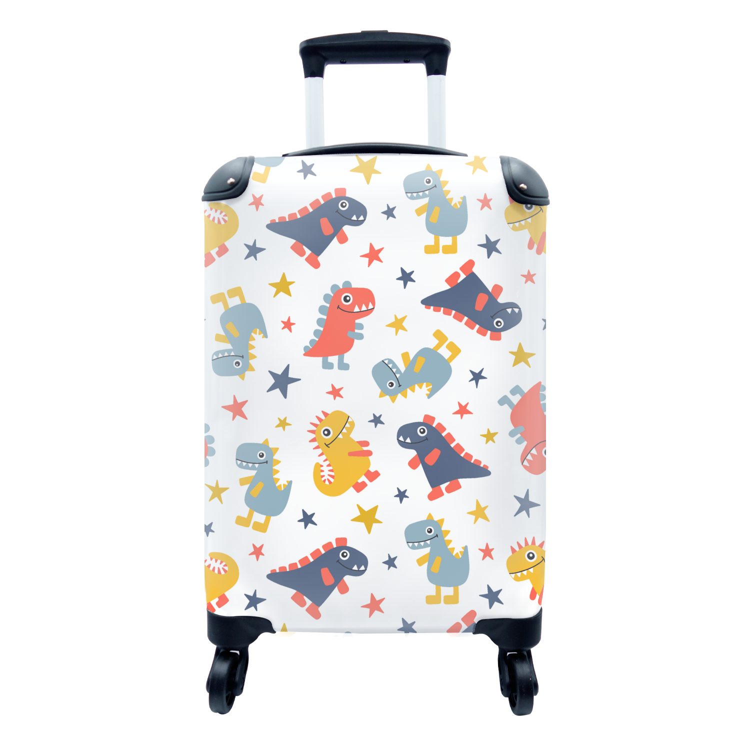 MuchoWow Handgepäckkoffer Muster - Dino - Sterne - Jungen - Baby - Kinder - Kinder, 4 Rollen, Reisetasche mit rollen, Handgepäck für Ferien, Trolley, Reisekoffer