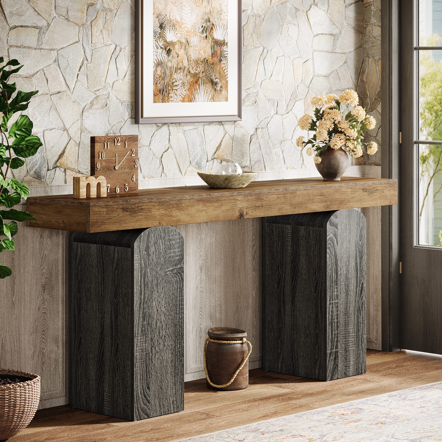 Tribesigns Konsolentisch 160 cm langer Flurtisch, hölzerne Konsolentisch im günstig online kaufen