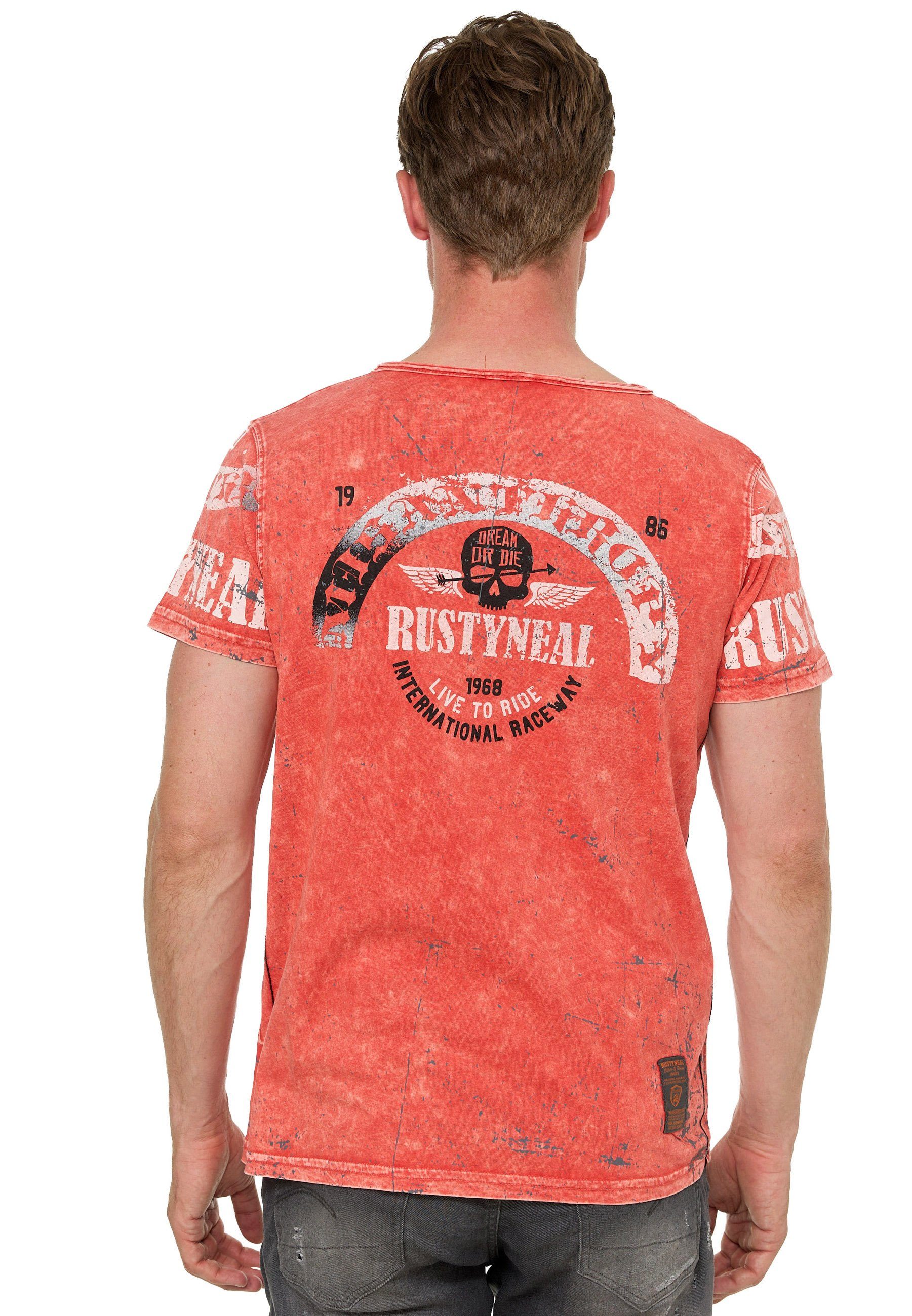 koralle T-Shirt Markenprint mit Neal Rusty